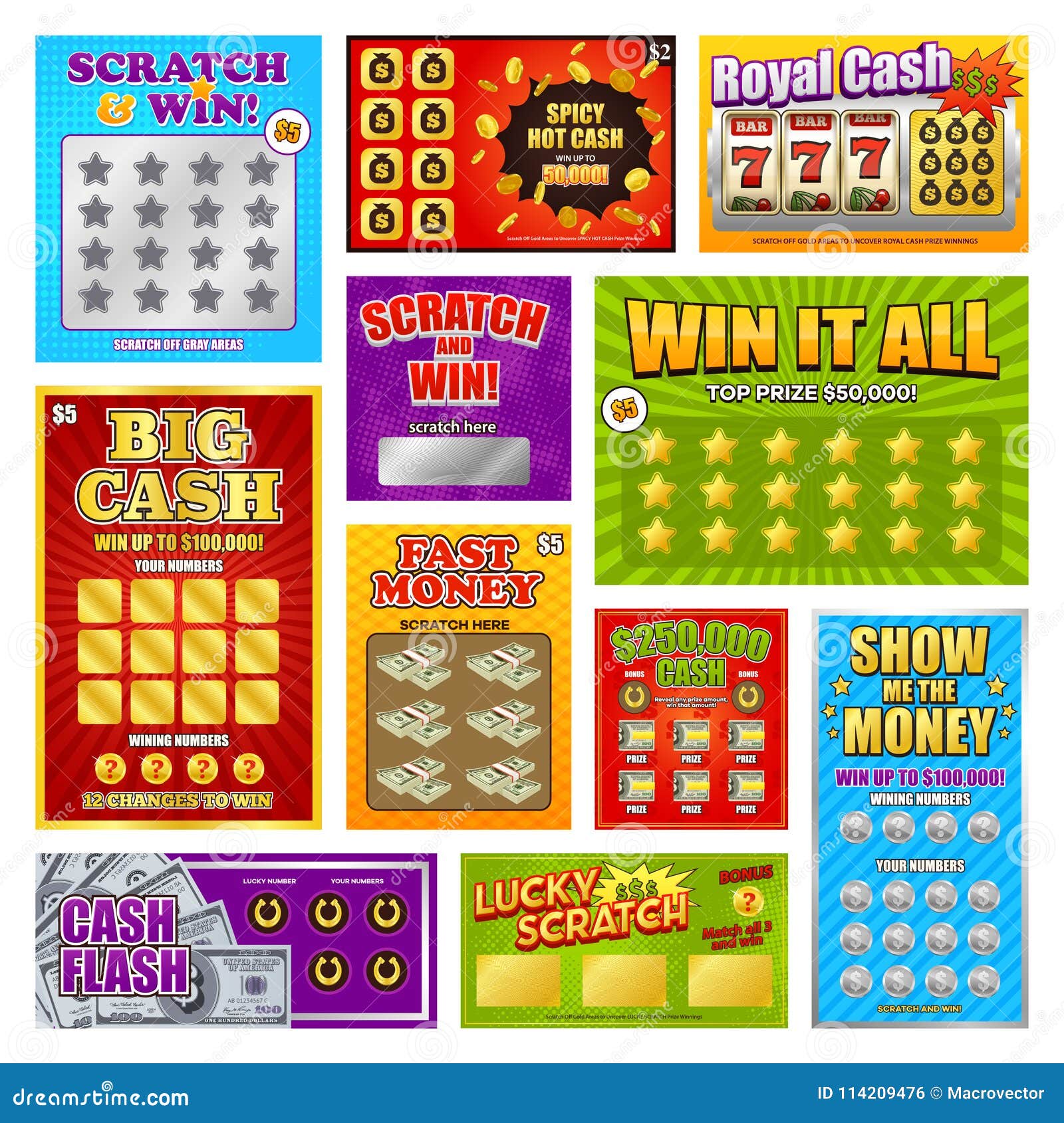 scratch win cards set