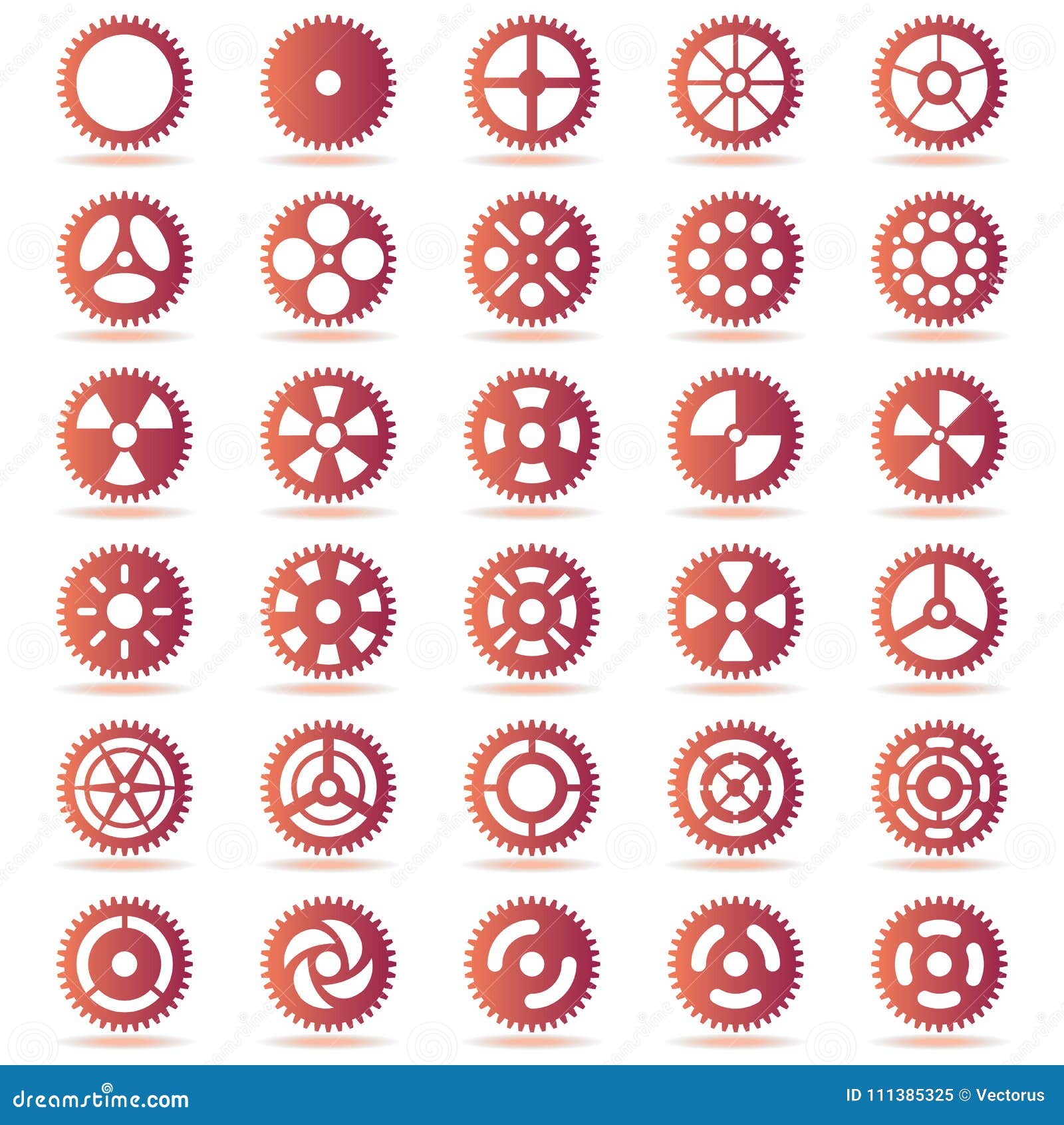 Set of Gear collection set stock vector. Illustration of equipment
