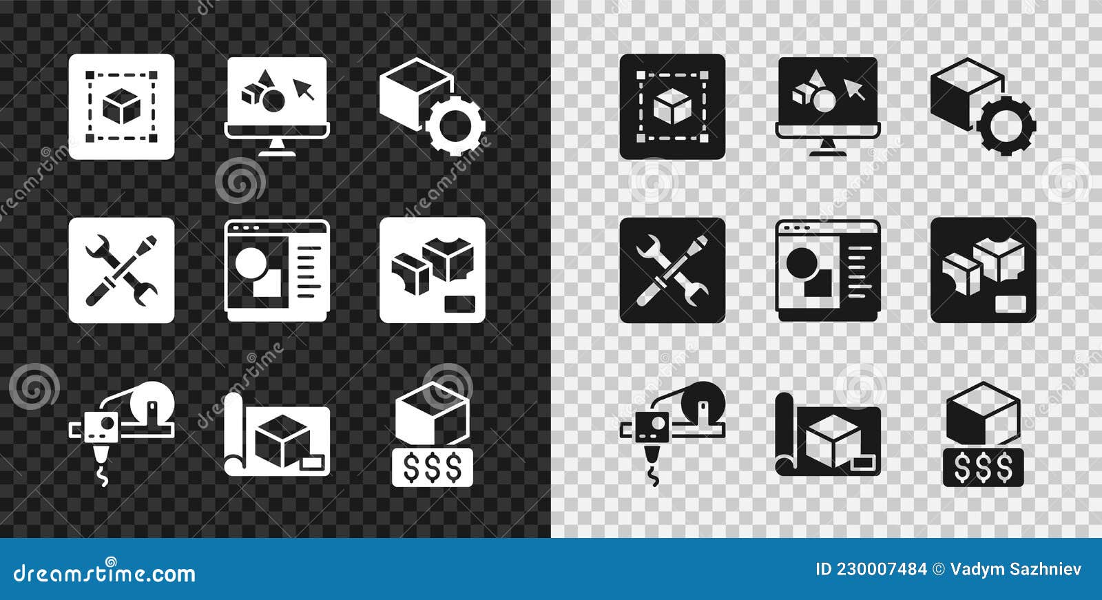 set geometric figure cube, 3d printer software, isometric cube, graphing paper for engineering, services, setting and