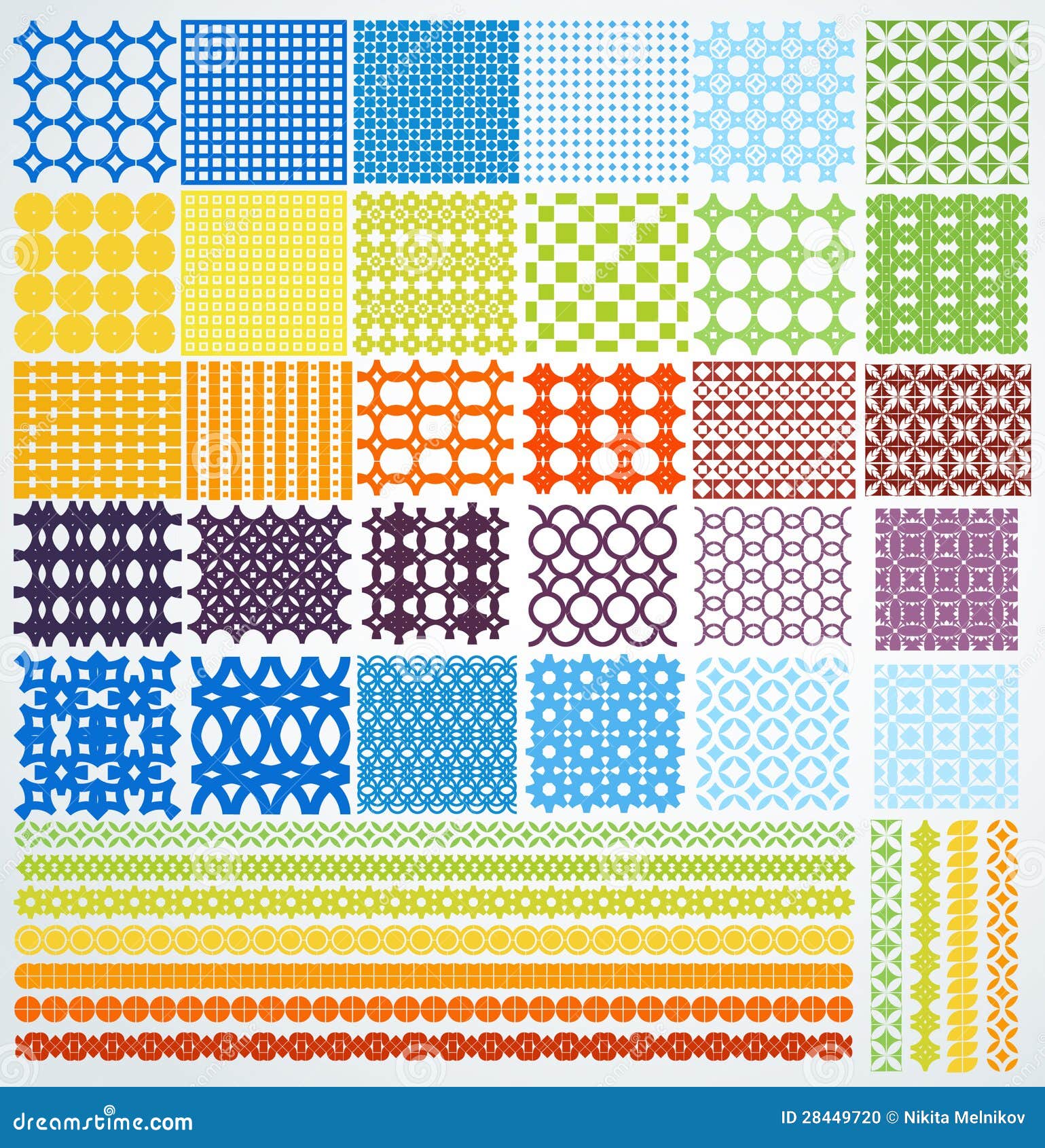 Set Of Geometric Seamless Patterns Stock Vector Illustration Of