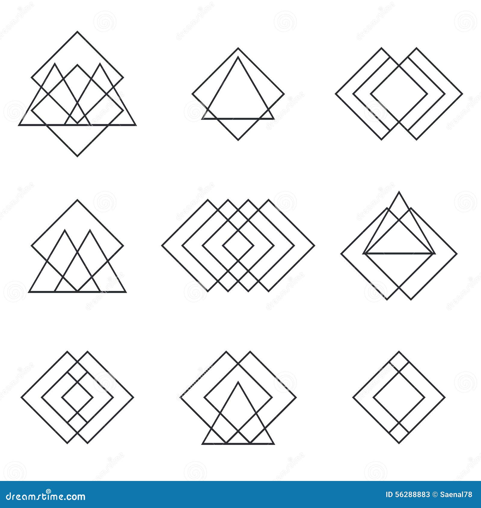Line And Shape Design : Set of geometric shapes triangles lines for your design