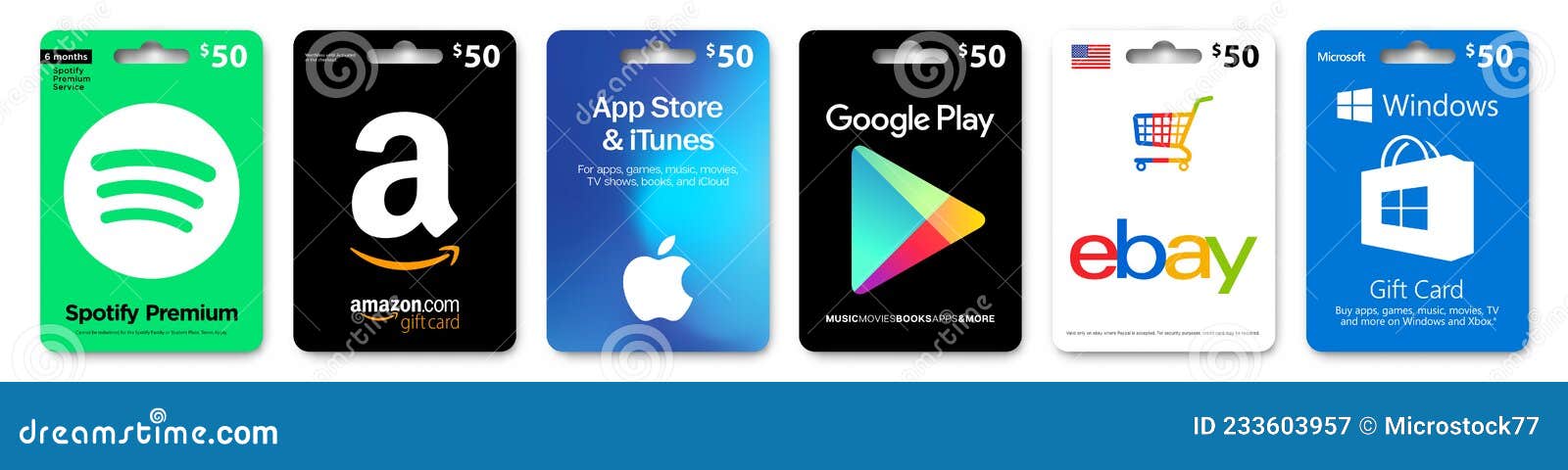 Different Gift Cards of Many Brands Such As , Netflix, Xbox, Google  Play, Best Buy, Spotify Editorial Photo - Image of play, discount: 178512156