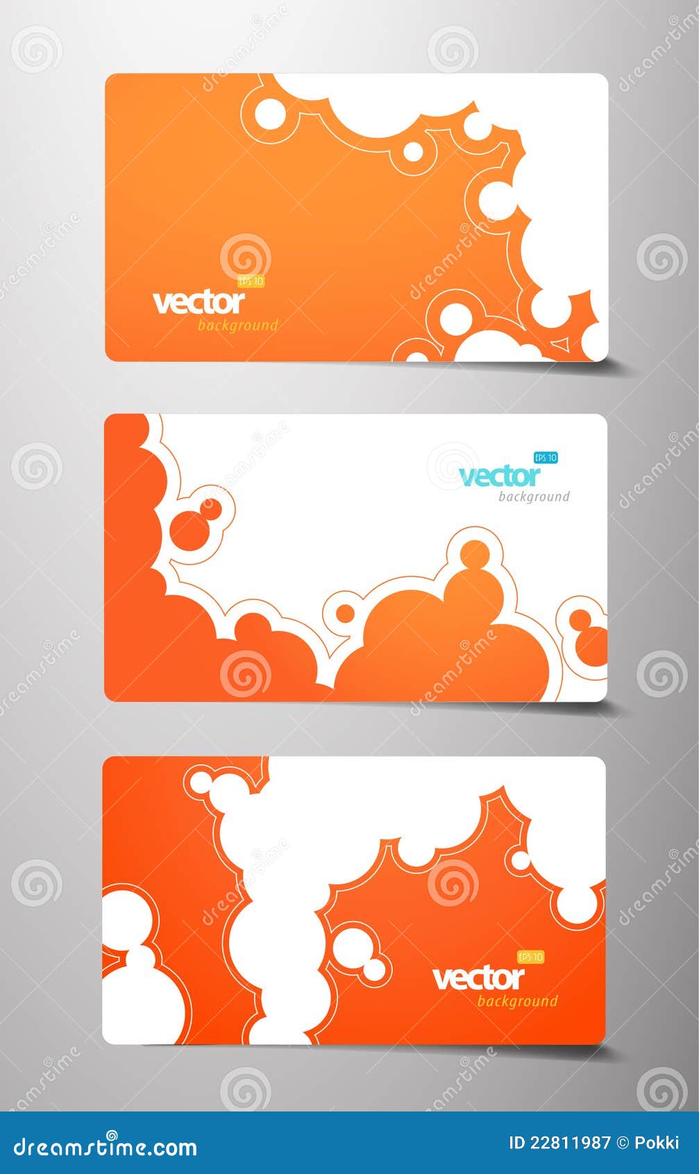 Set of Gift Cards with Bubbles Signs. Stock Vector Illustration of orange, graphic 22811987