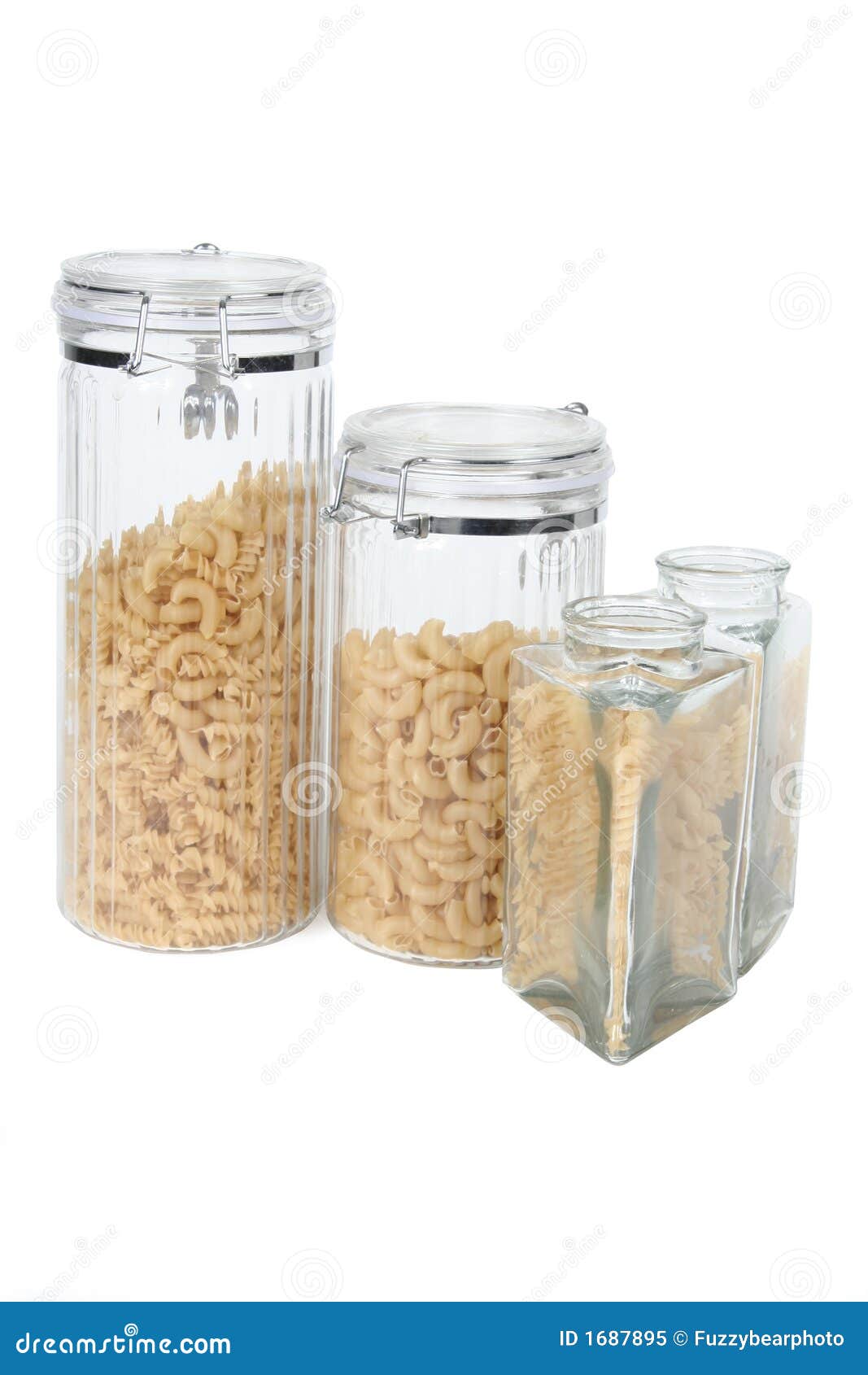 Set of Glass Pasta Containers Stock Image Image of variety, white
