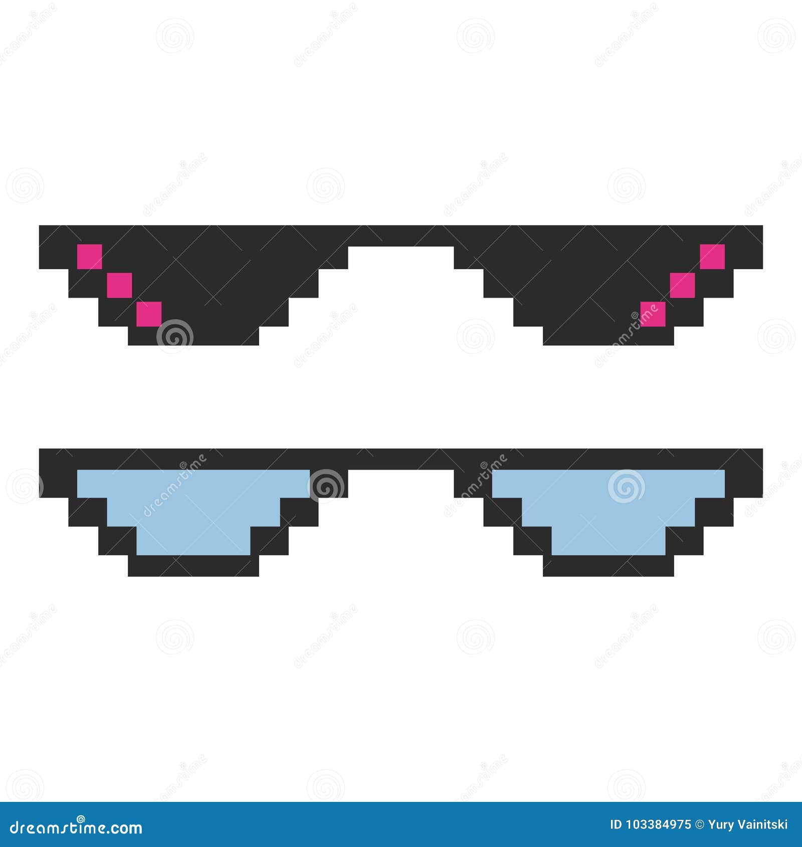 Set Glasses Pixel in Art Style. Stock Vector - Illustration of ...