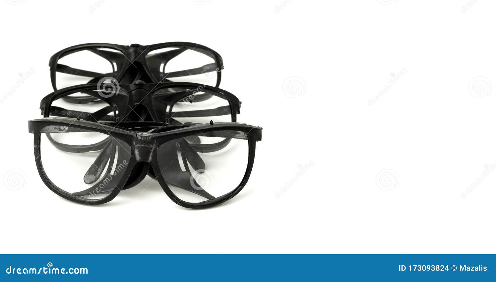 Set of Goggles for Workers. Safety Glasses for Protect and Safe Eyes of ...