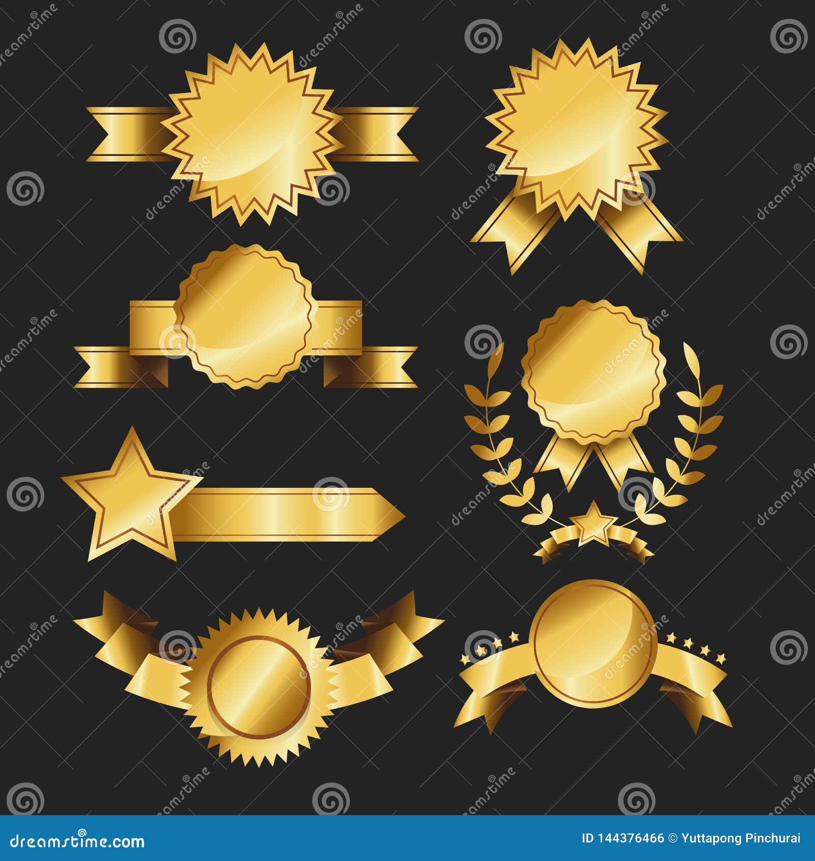 gold ribbon award vector