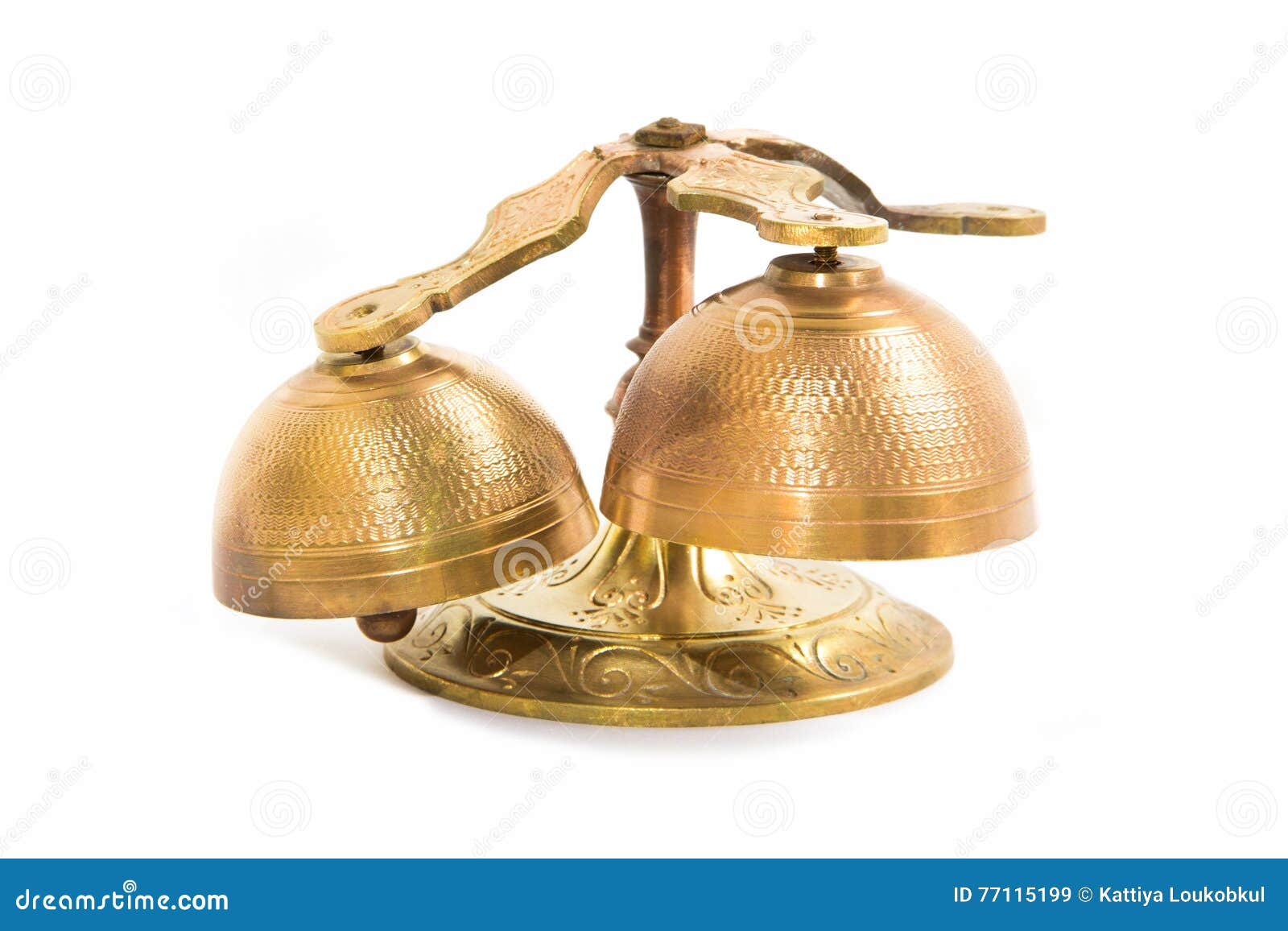 Set of Gold Handbells on White Background Stock Image Image of holder