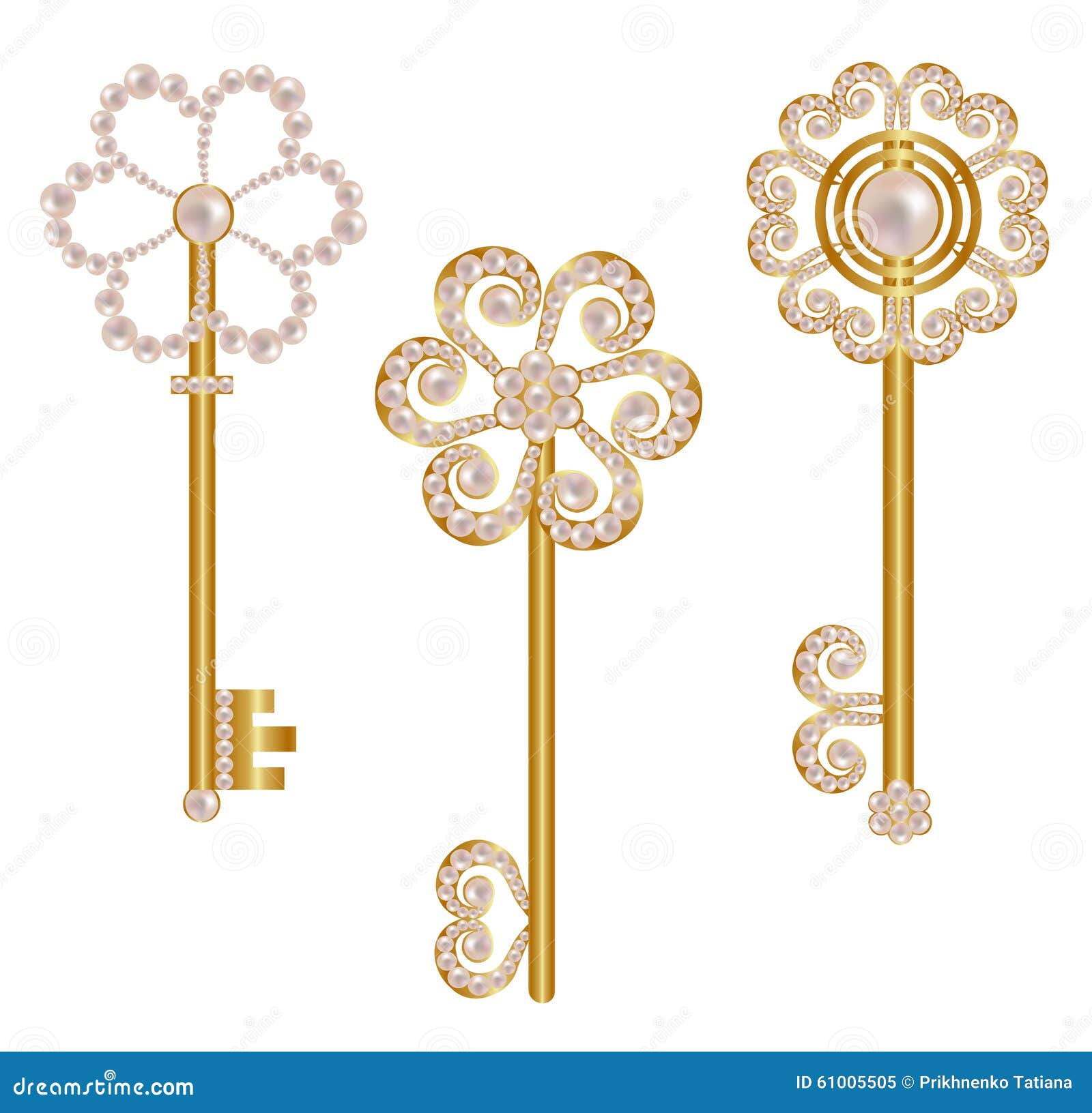 Set of gold keys stock vector. Illustration of vintage 61005505