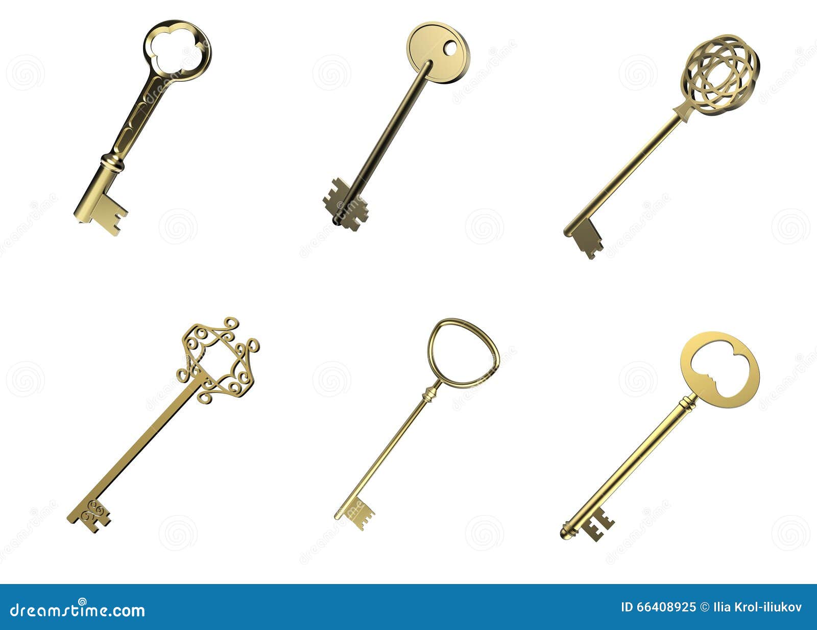 A set of gold keys stock illustration. Illustration of unique 66408925