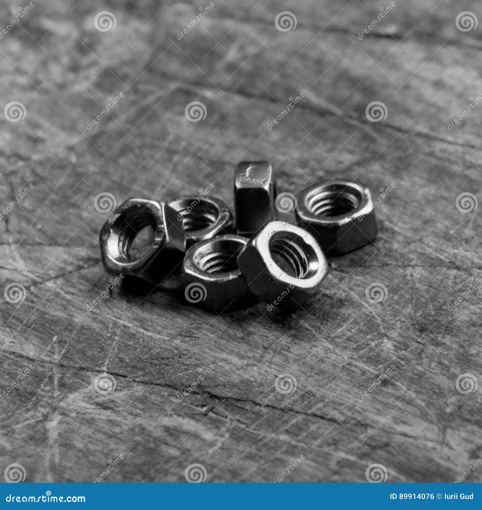 Golden Nuts & Bolts RoyaltyFree Stock Photography