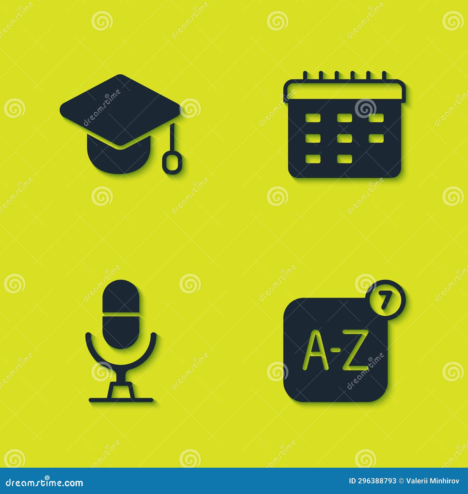 Set Graduation Cap, Online Translator, Microphone Voice Device and