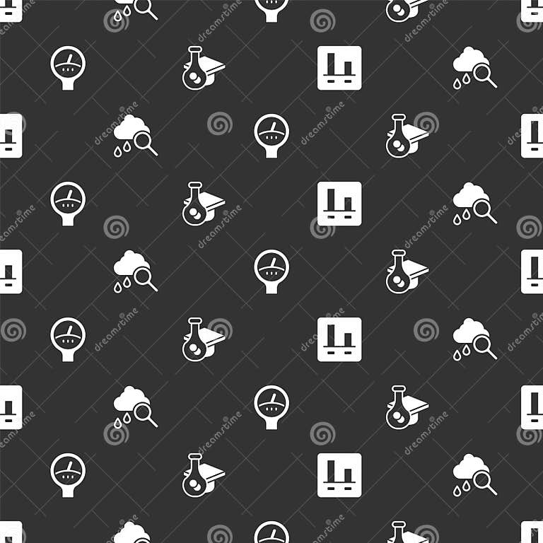 Set Graph Chart Infographic, Cloud with Rain, Gauge Scale and