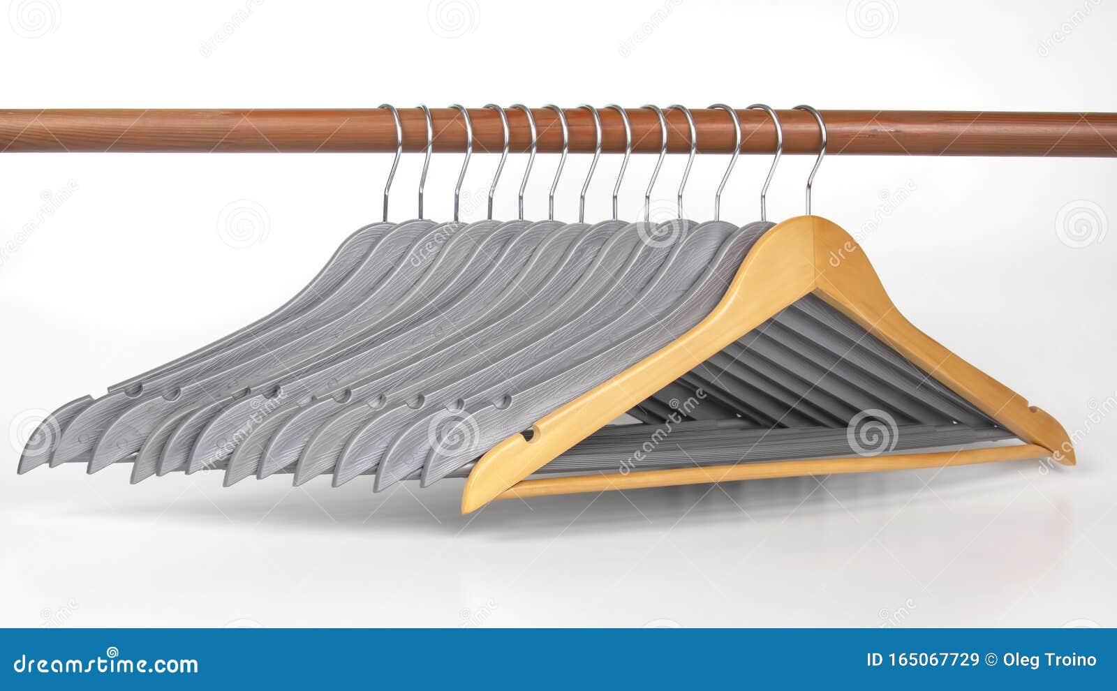 Set Of Gray Clothes Hangers On A White Background Stock Image Image