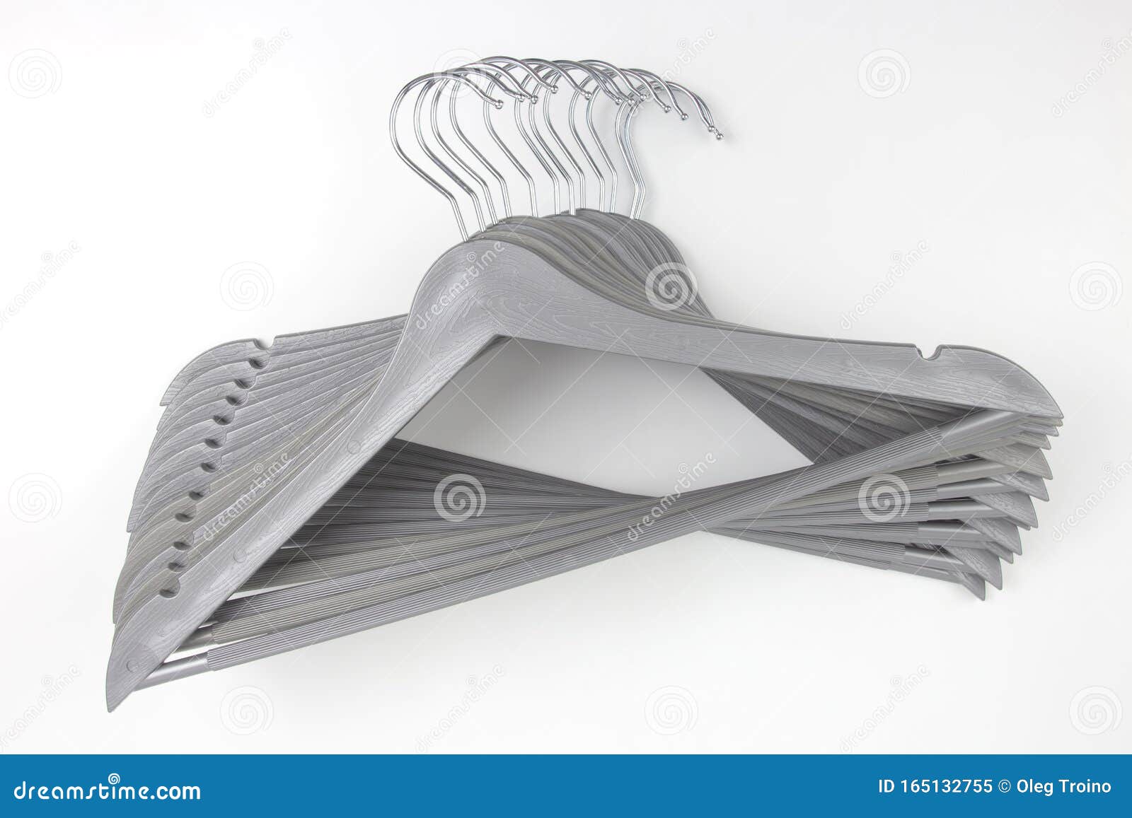 Set of Gray Clothes Hangers on a White Background Stock Image Image