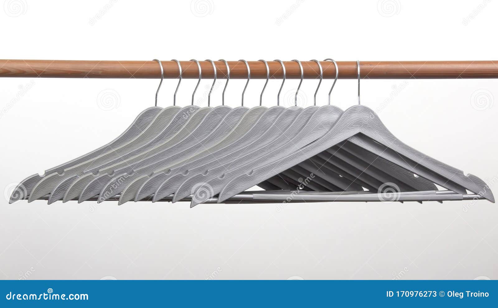 Set of Gray Clothes Hangers on a White Background Stock Image Image