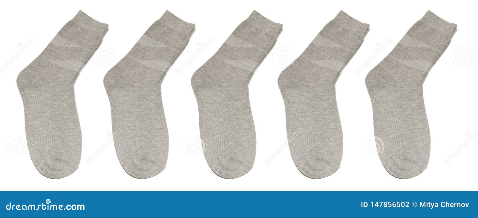 Five Pairs of Gray Socks. in Isolation Stock Photo - Image of male ...