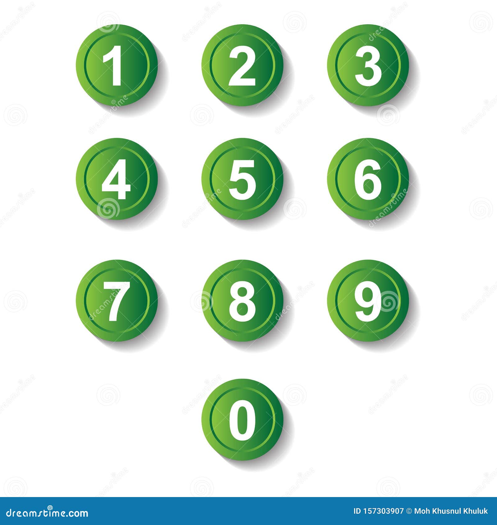 Number Set Button, Set Of 0-9 NumbersDog Icon Set, Colorful Dogs ...