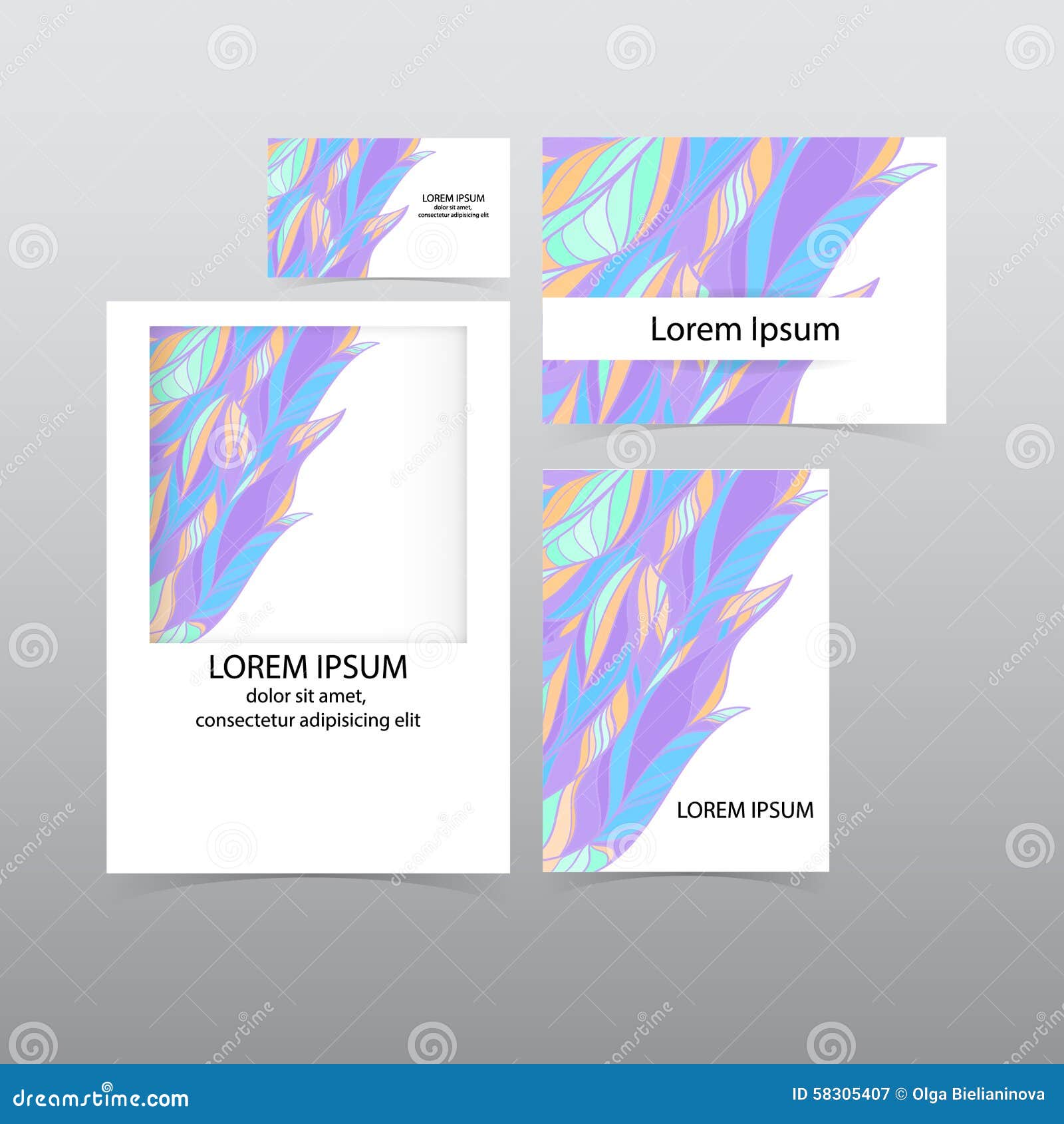 Set of Greeting Cards, Business Cards, Flyer. Cover Design Stock Vector Illustration of