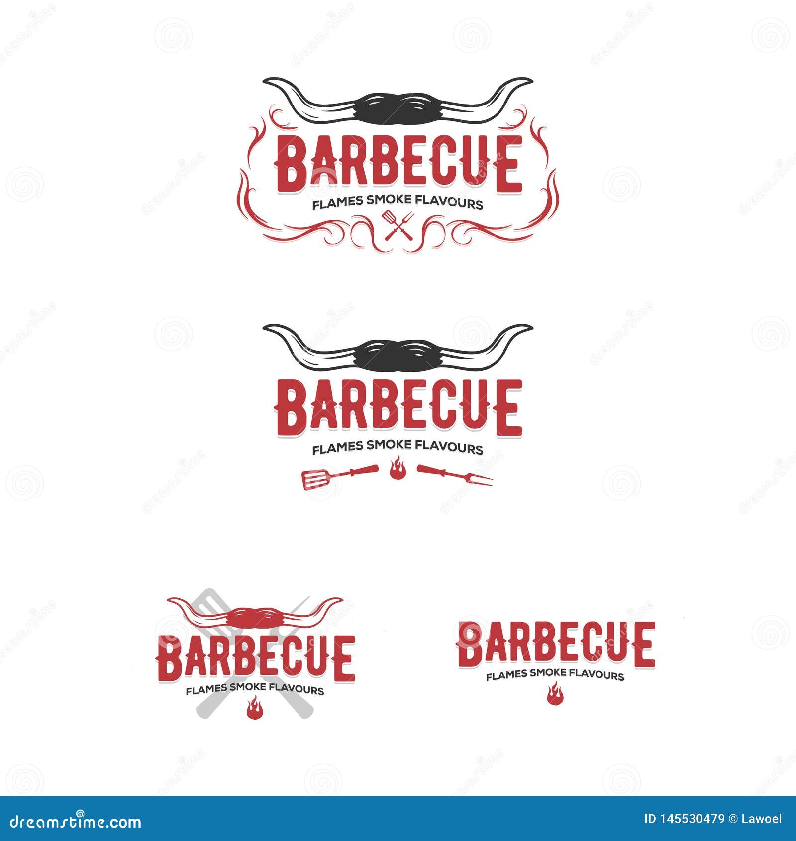 Set of Grill and Barbecue Badges, Stickers, Emblems Stock Vector