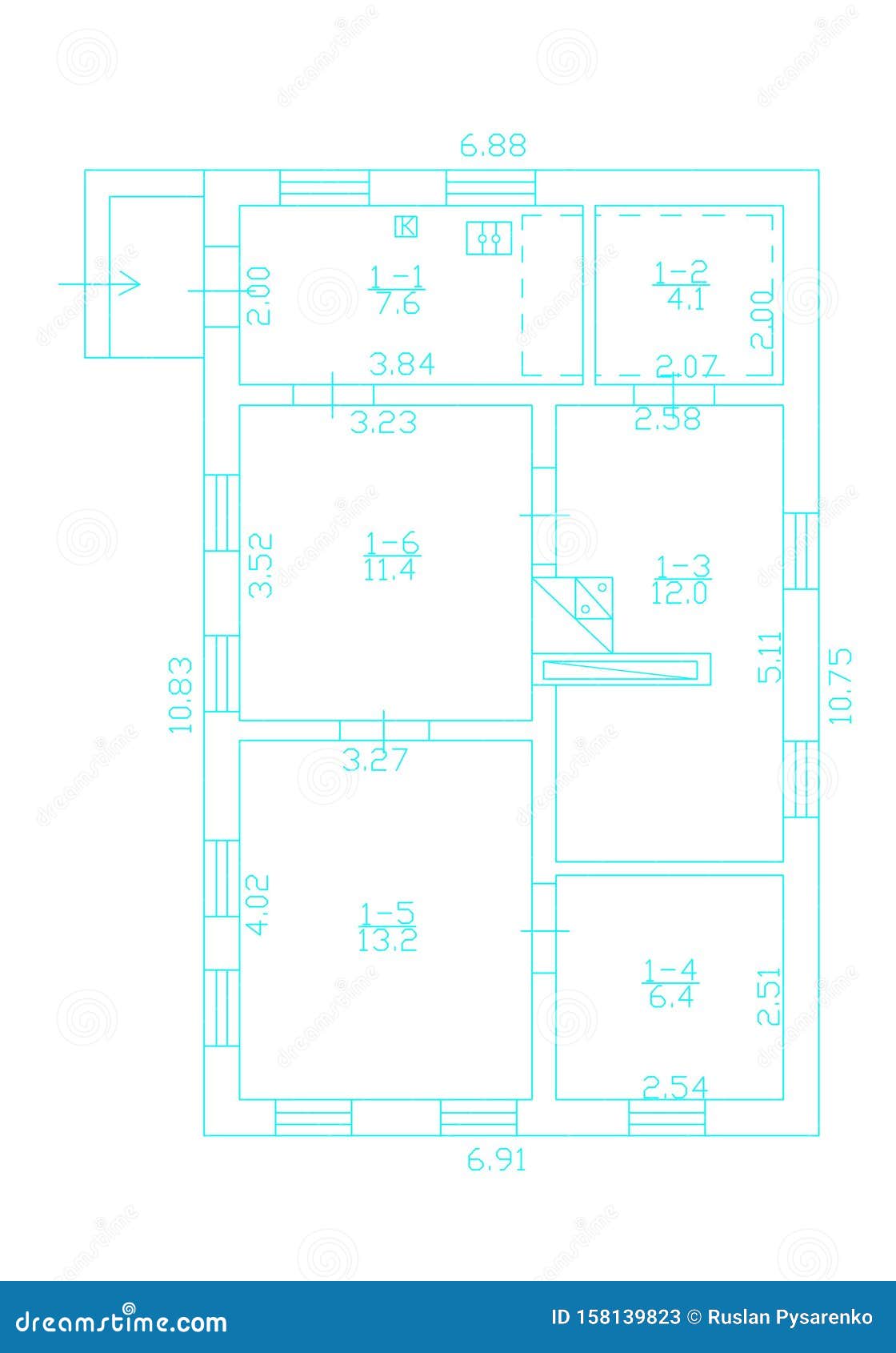 Floorplan. Set Of Groundfloor Blueprints. Floor Plan