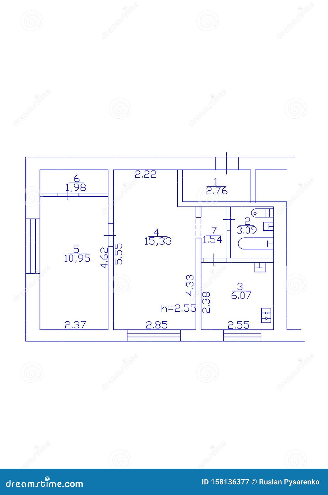 Set Of Groundfloor Blueprints. Floorplan. Stock