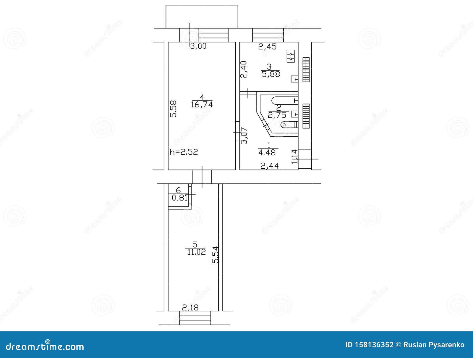 Set Of Groundfloor Blueprints. Floorplan. Stock