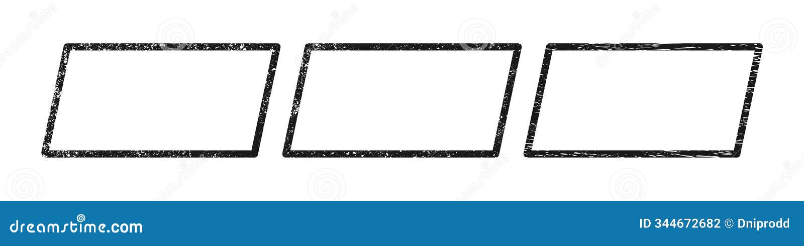 set of grunge borders in parallelogram form