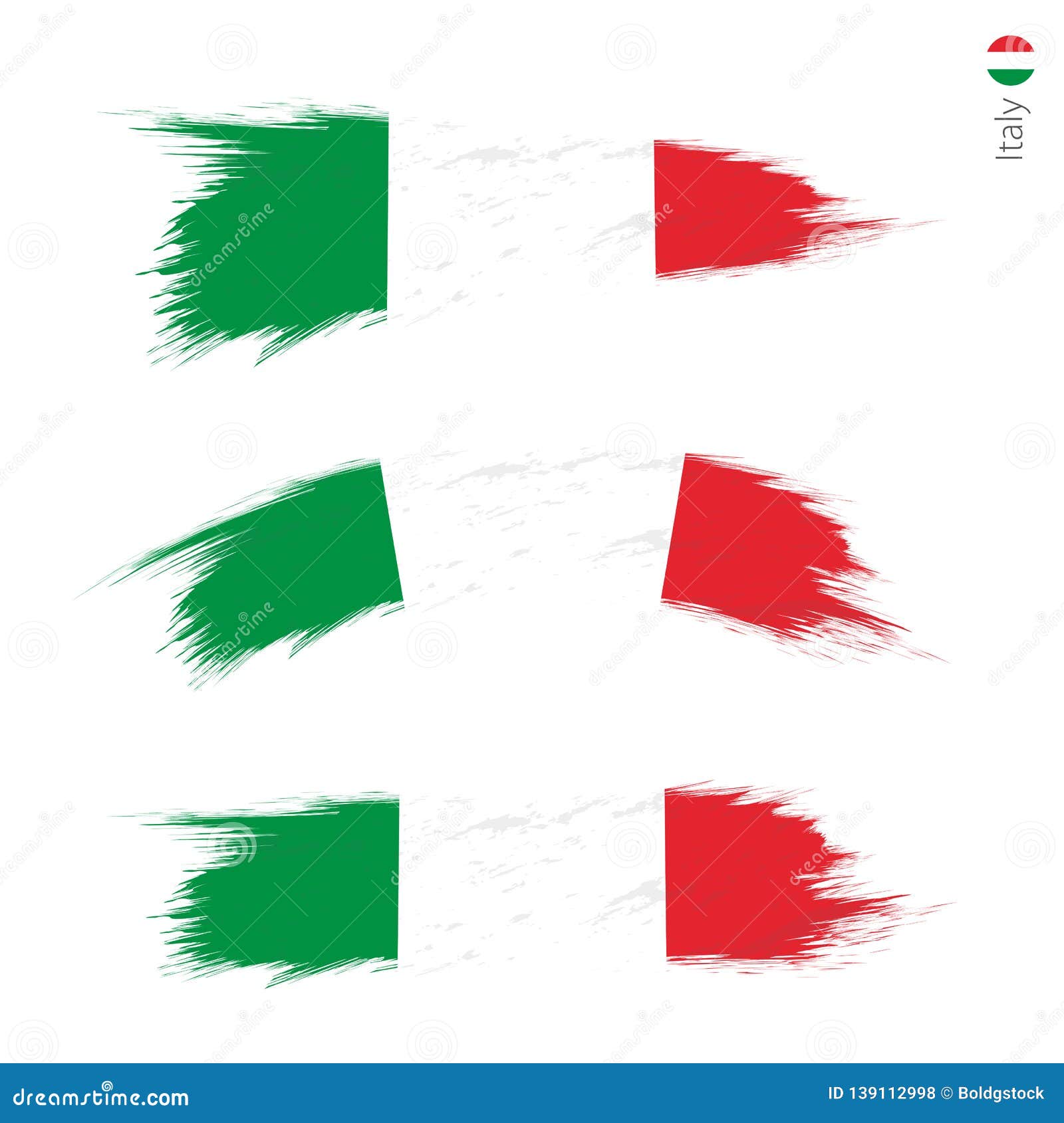 Set of 3 Grunge Textured Flag of Italy Stock Vector - Illustration of ...