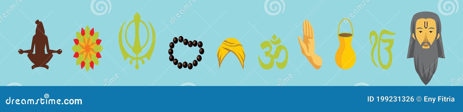 Set Of Guru Cartoon Icon Design Template With Various Models. Vector