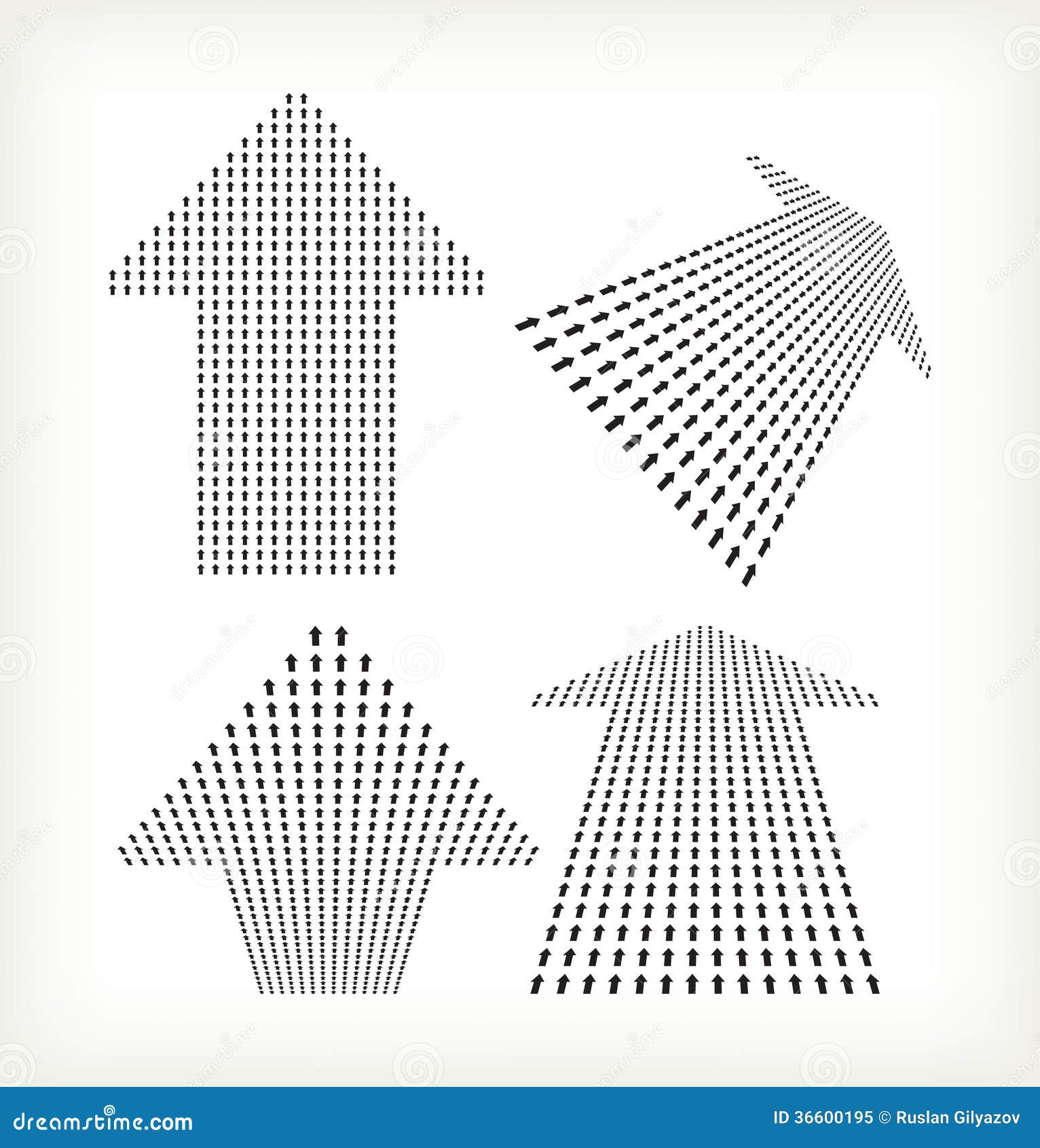 Set of Halftone Arrows Signs Stock Vector - Illustration of abstract ...