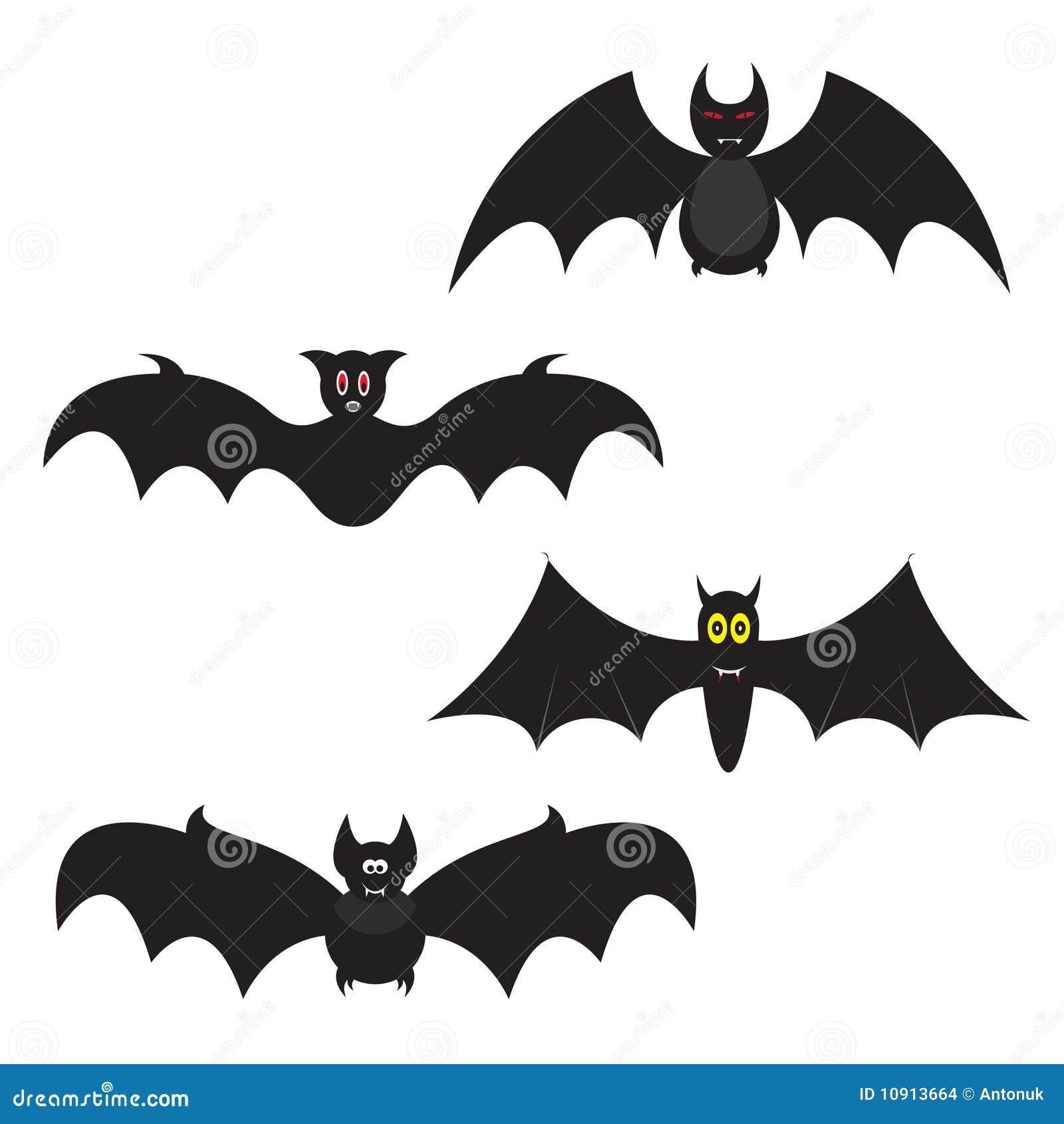 Set Of Halloween Bats Stock Images Image 10913664