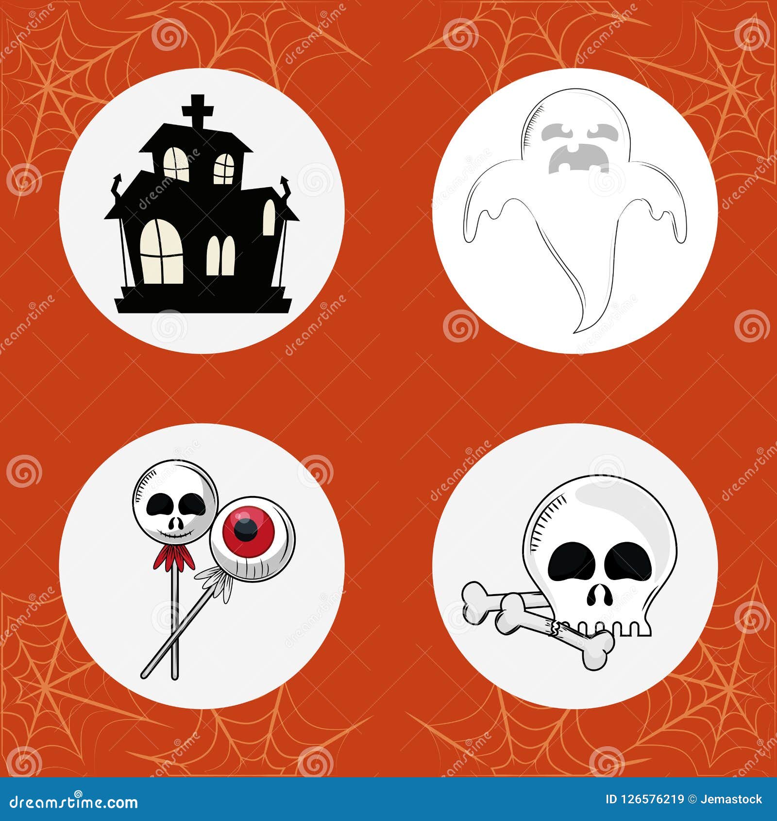 Download Set Of Halloween Round Icons Stock Vector - Illustration ...