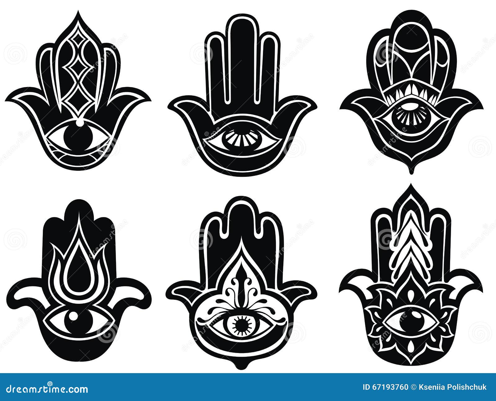 Set Of Hands Of Fatima - Amulet Vector Illustration | CartoonDealer.com ...