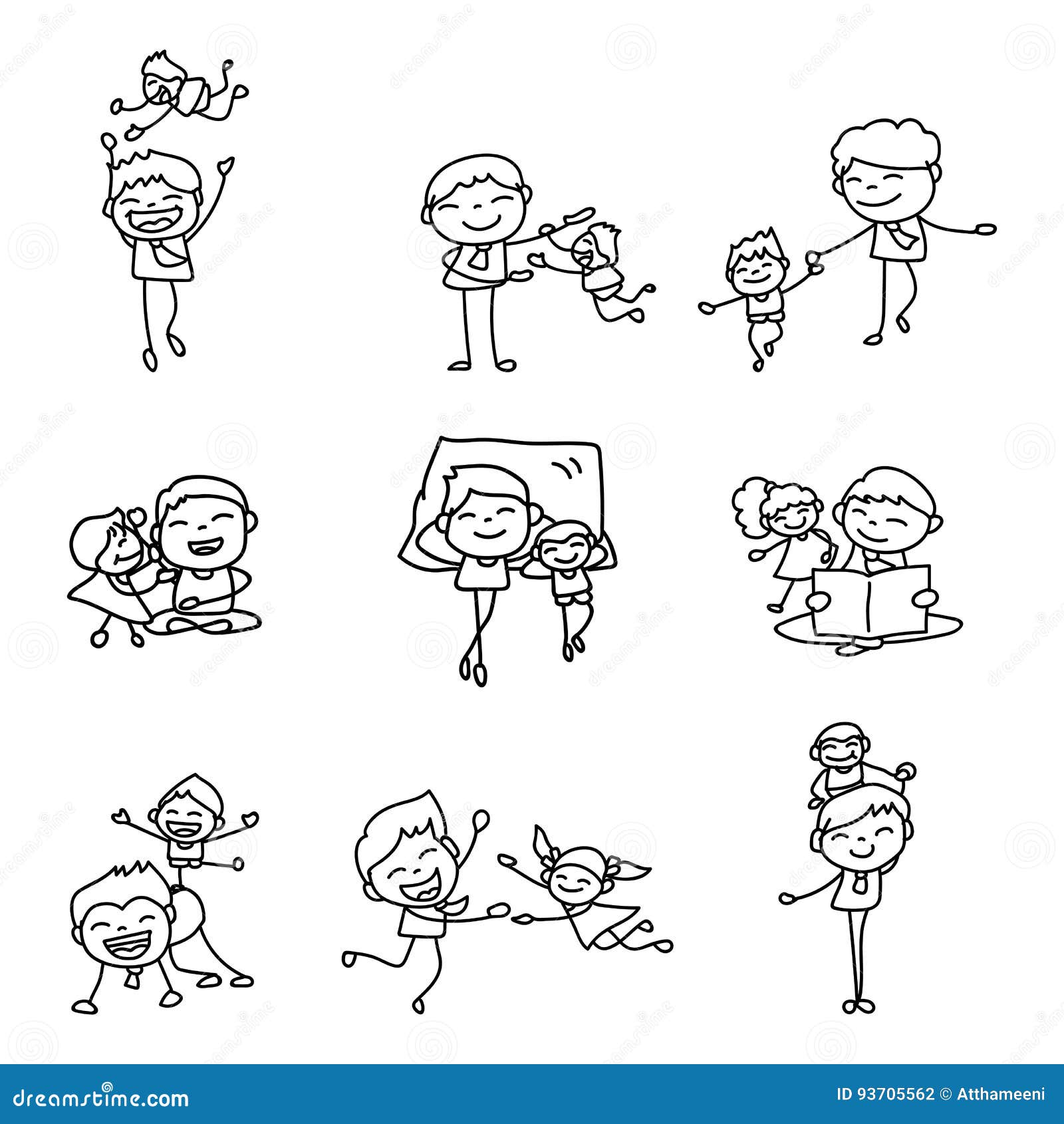 Father and Daughter Sketch Vector Images (over 1,300)