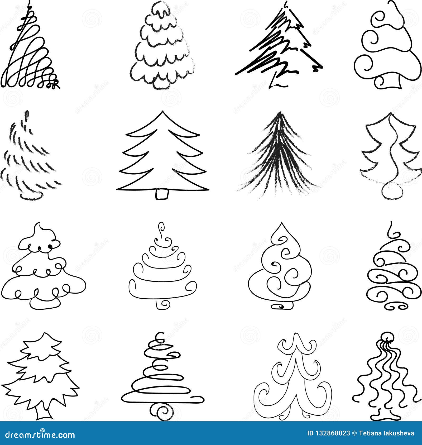 Real Christmas Spruce Tree. Sketch For Greeting Card With Text, Festive  Poster Or Party Invitations.the Attributes Of Christmas And New Year. Vector  Stock Vector Image & Art - Alamy