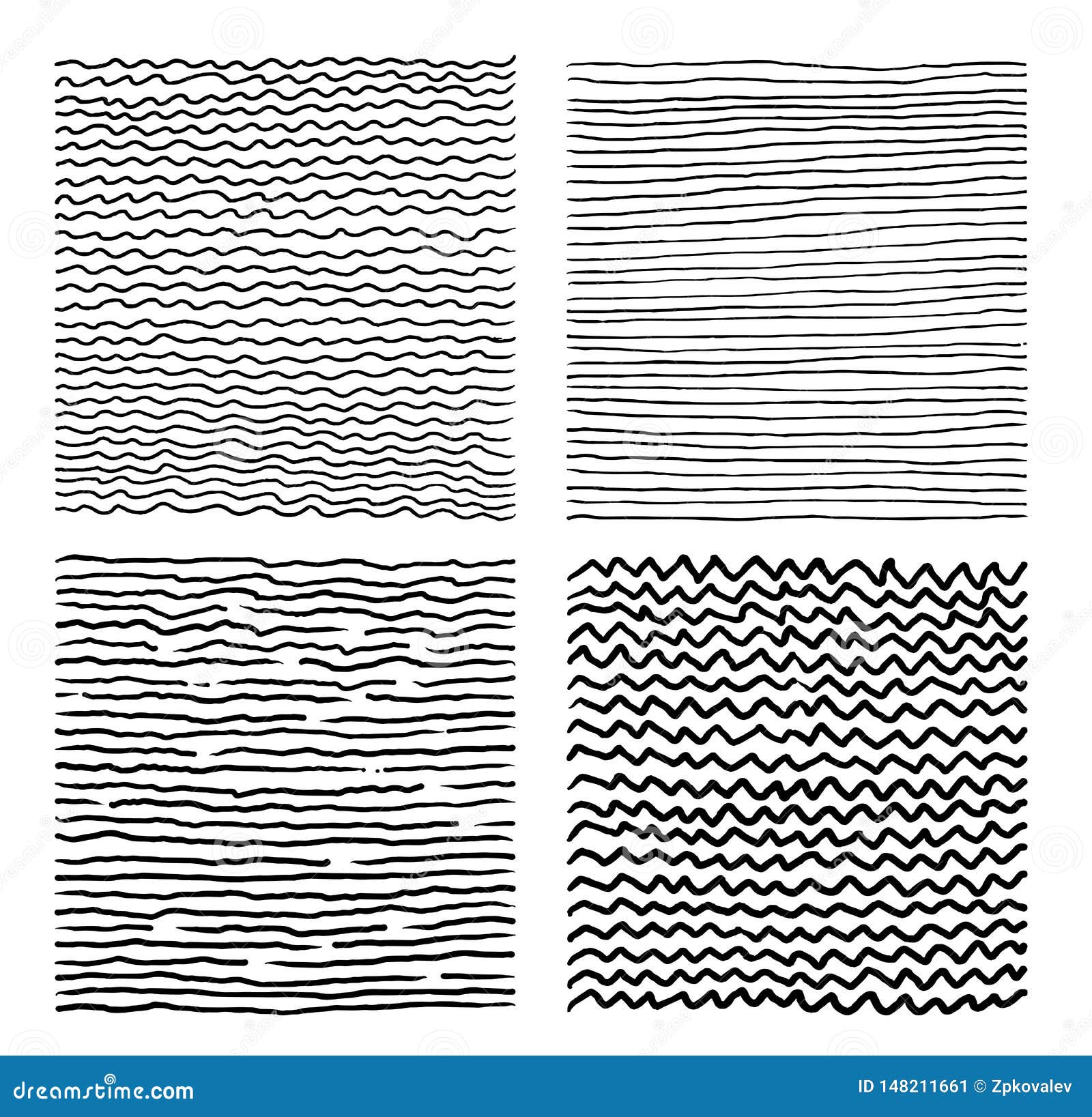 Set of Hand Drawn Abstract Pattern with Hand Drawn Lines, Strokes ...