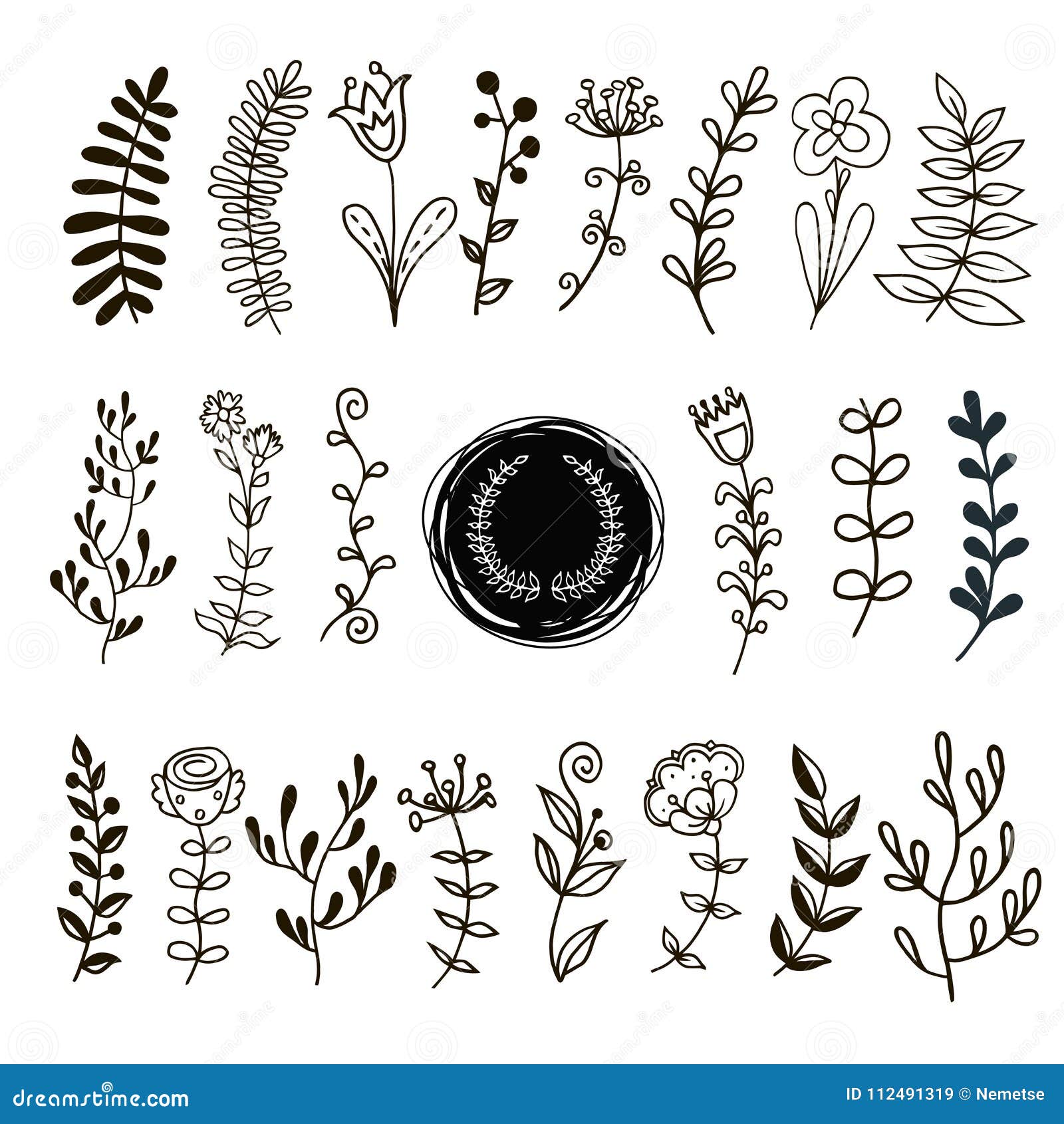 Plants Doodle Art Background Stock Vector Illustration Of Floral