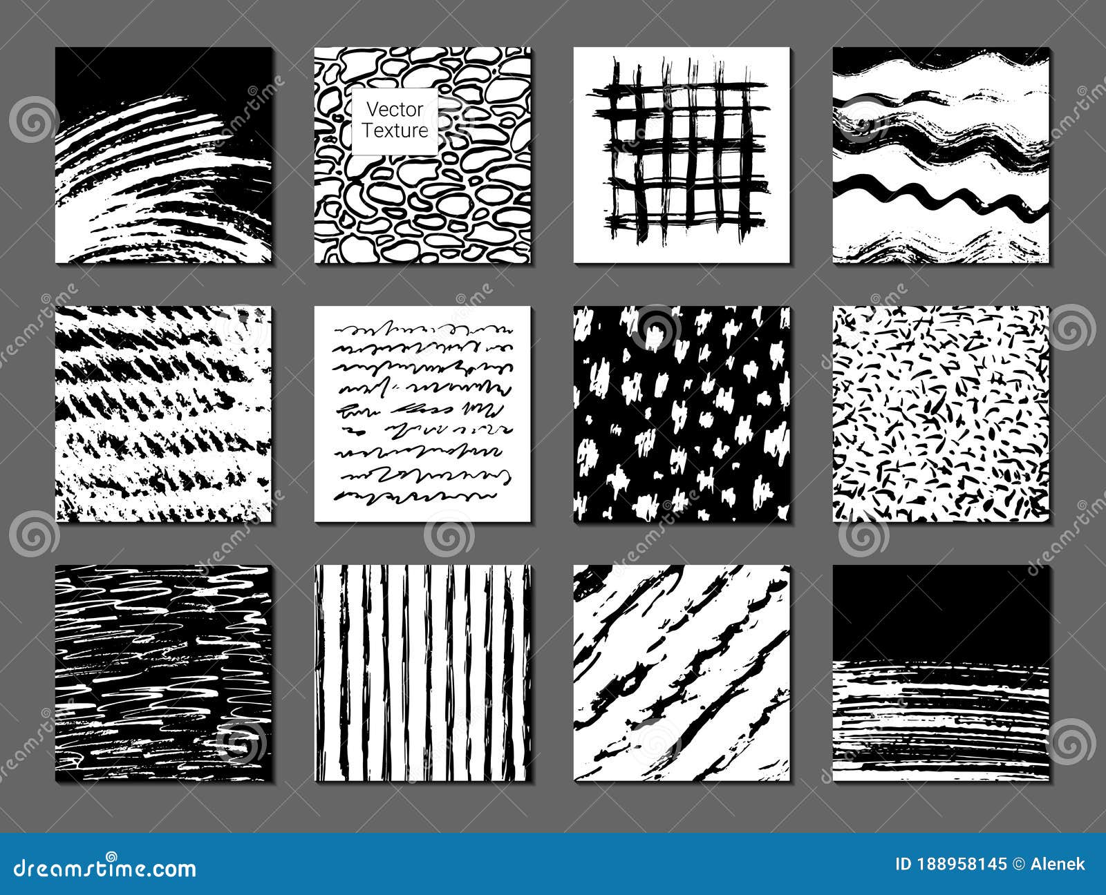 Set of Hand Drawn Textures and Lines. Doodle Style. Vector Grunge Modern Textured Brush Stroke