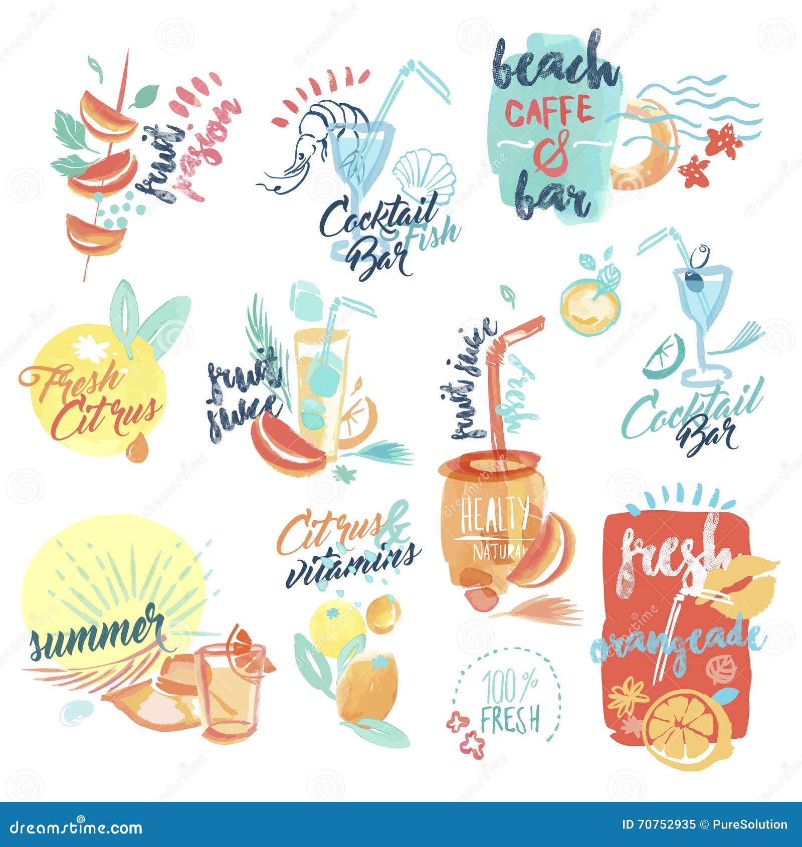 Logo Food And Drinks For Restaurant Menu Vector Logo Food And Drinks For Restaurant Menu Vector