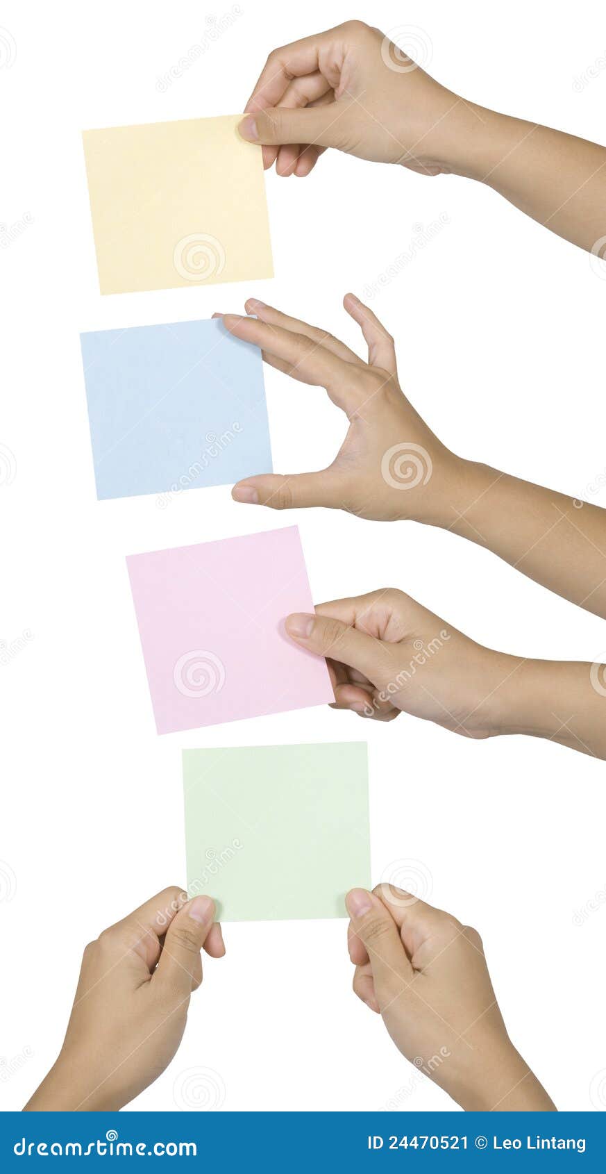 Set of Hand Holding Note stock image. Image of paper 24470521