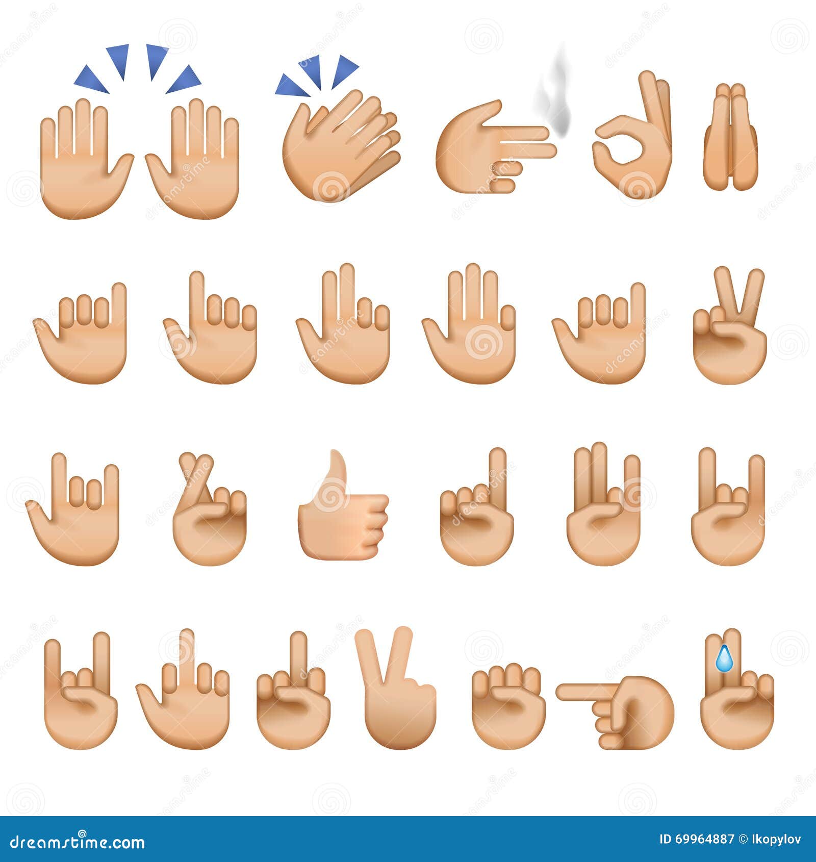 Hand Emoji Icon Set Hands Gestures Hand Emoticons Vector