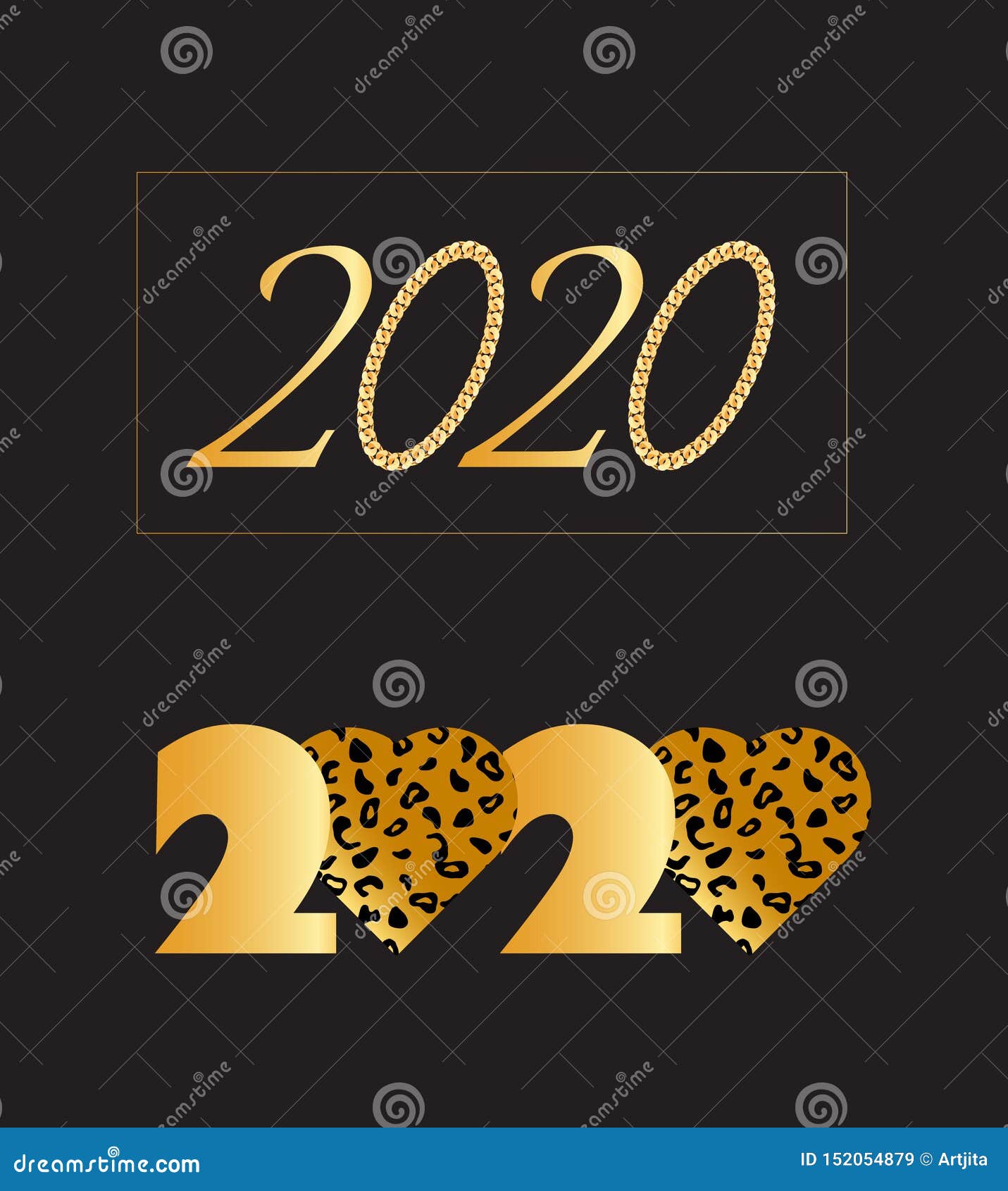 Set of Happy New Year 202 stock vector. Illustration of invitation