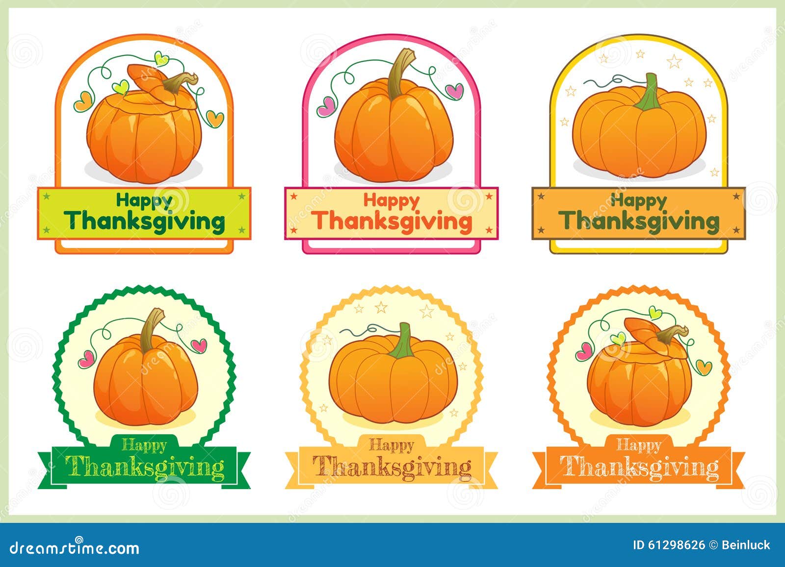 x template 7 3 sticker Tag Of Stock Thanksgiving Set Pumpkin Sticker Happy Label
