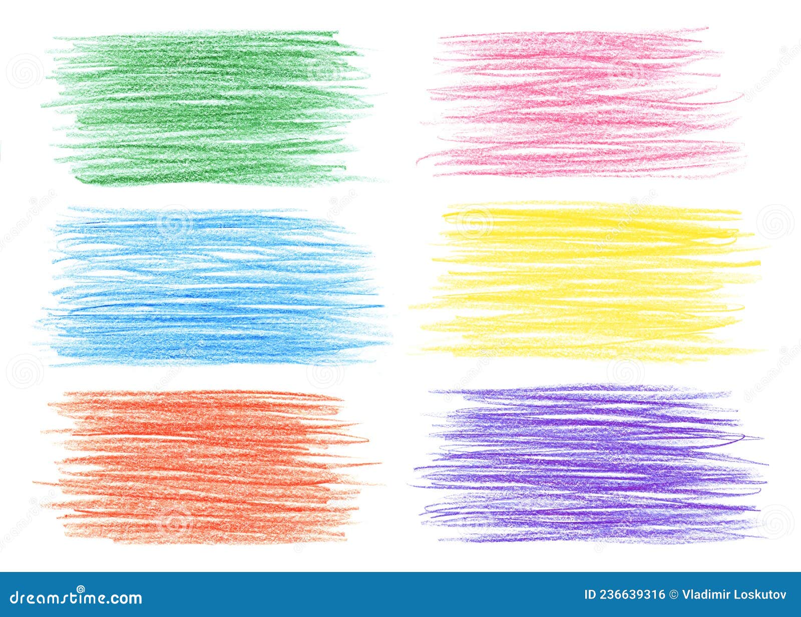 A Set of Hatching with Colored Pencils. Painted Background with Doodles. Stock Illustration