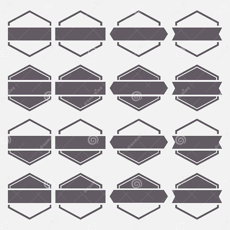 Set Hexagonal Emblem, Vector Illustration. Stock Vector - Illustration ...