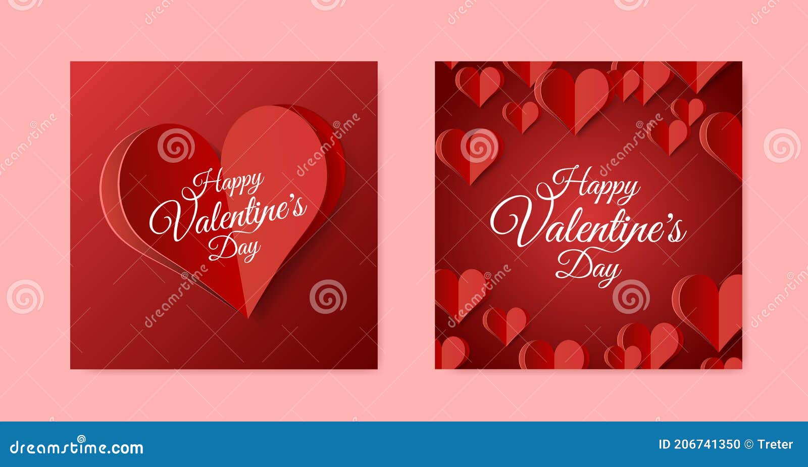 set of high quality paper  of heart on gradient background . poster of love for your  .   s