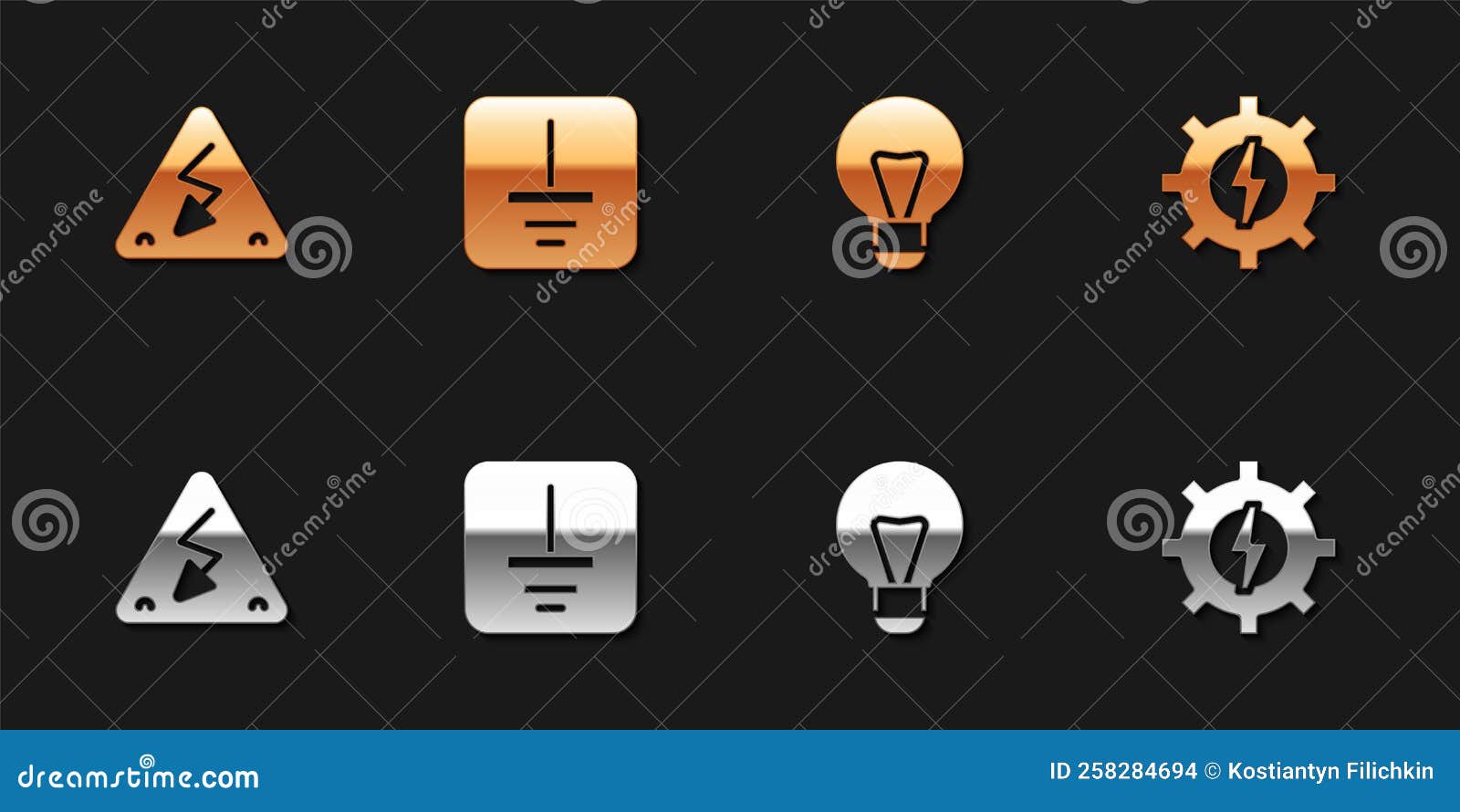 Set High Voltage, Electrical Symbol Ground, Creative Lamp Light Idea