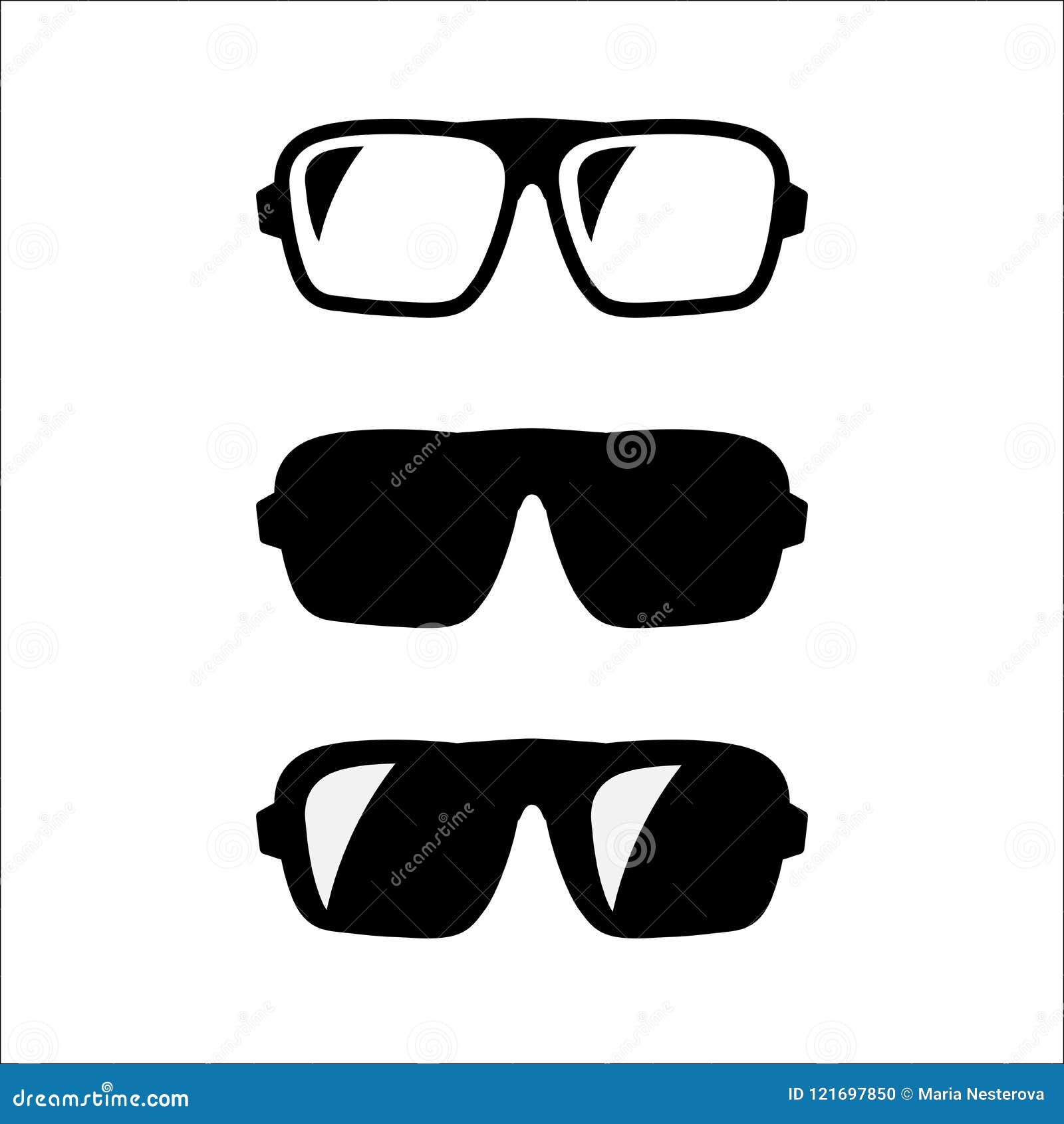 Set Of Hipster Glasses Unisex Sunglasses Vector Illustration Stock
