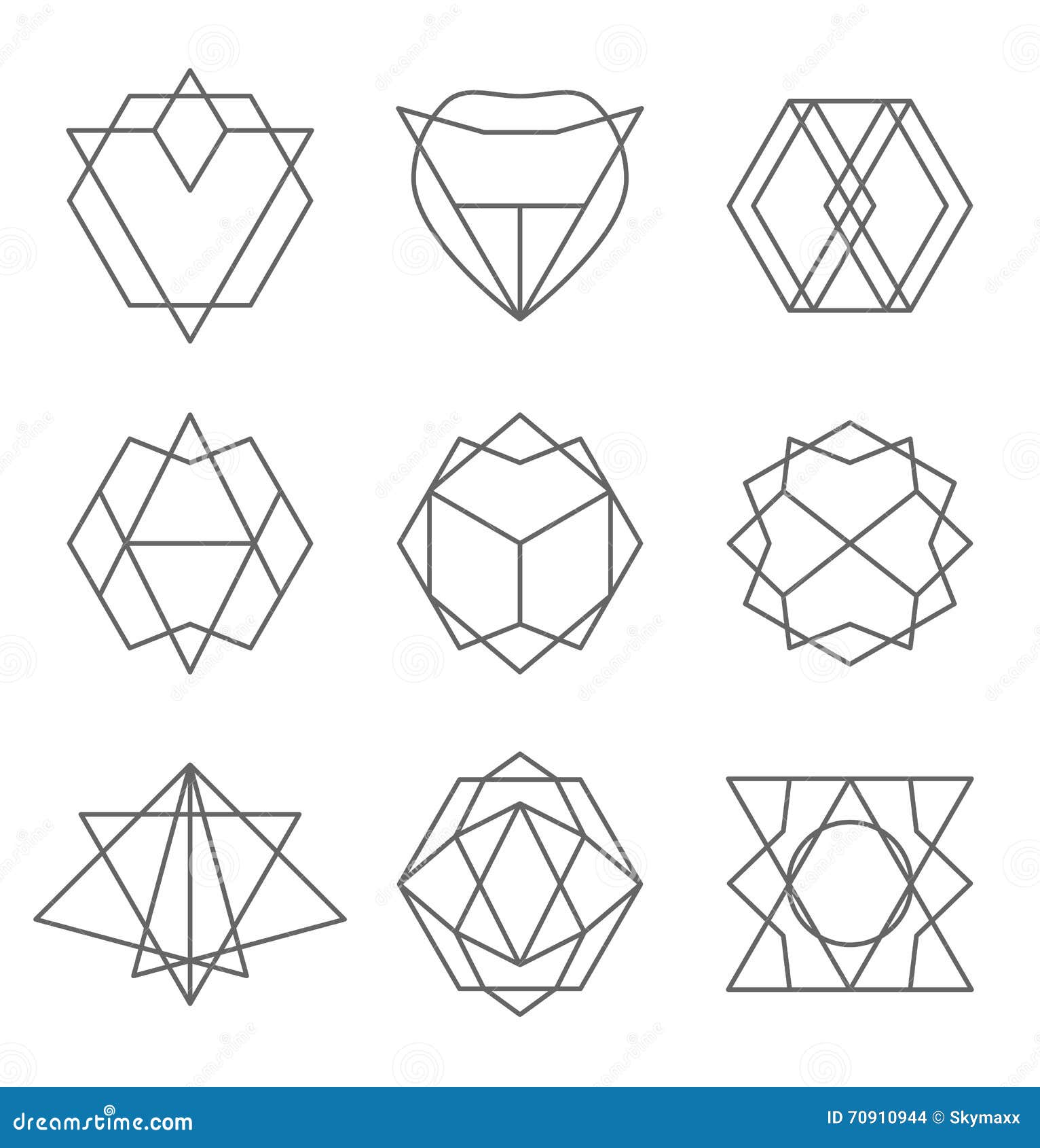 Download Set Of Hipster Outline Logo, Badge, Design Elements Stock Vector - Illustration of background ...